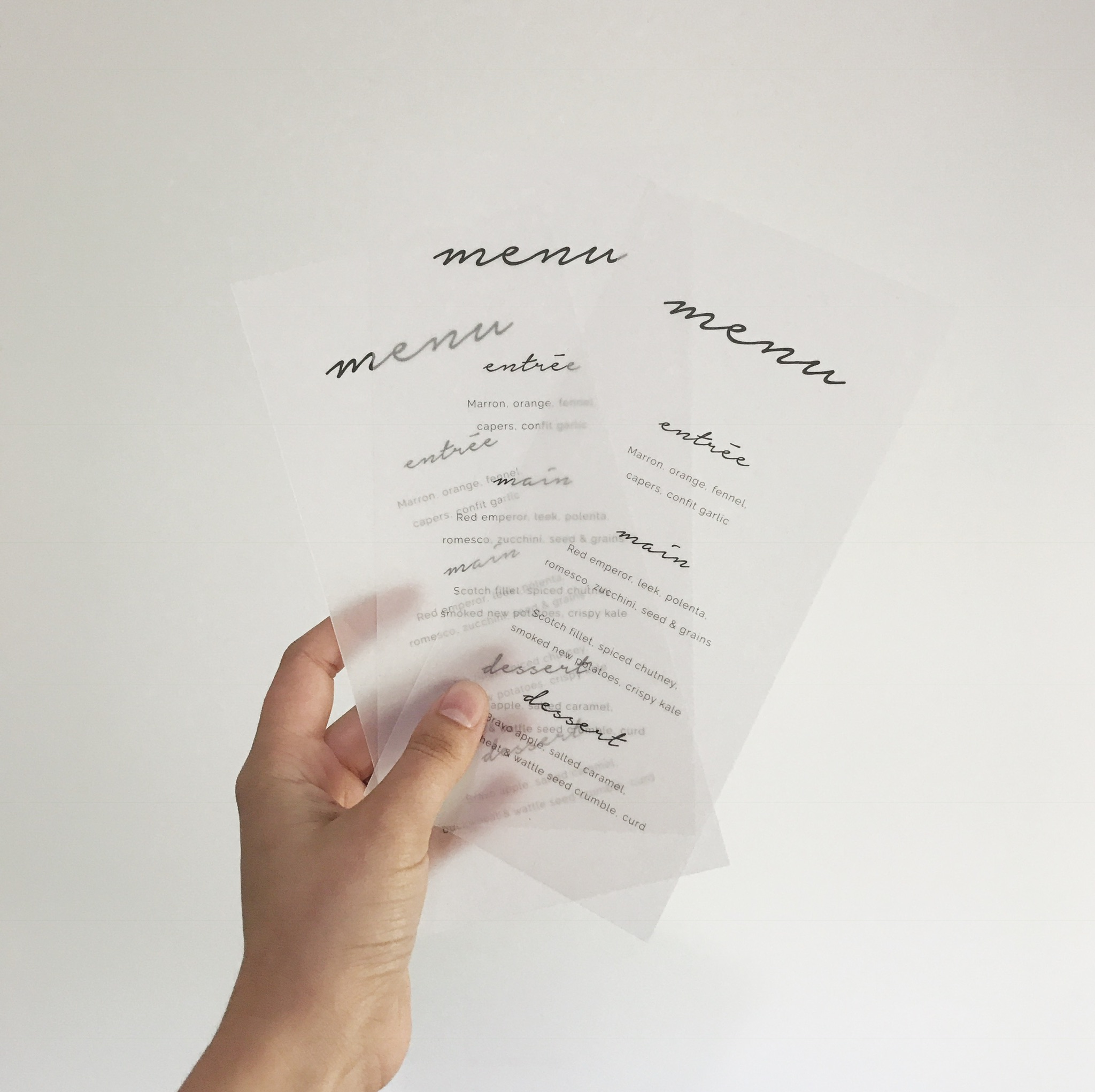 ‘Love Story’ Menu