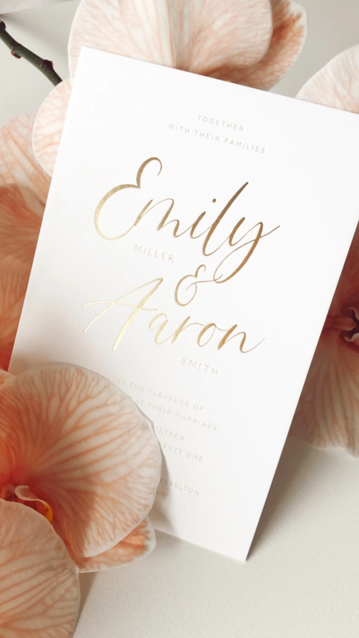 Matte Gold Foil on White  |  Double Thickness Card  |  180 x 120mm  |  Love Note Design