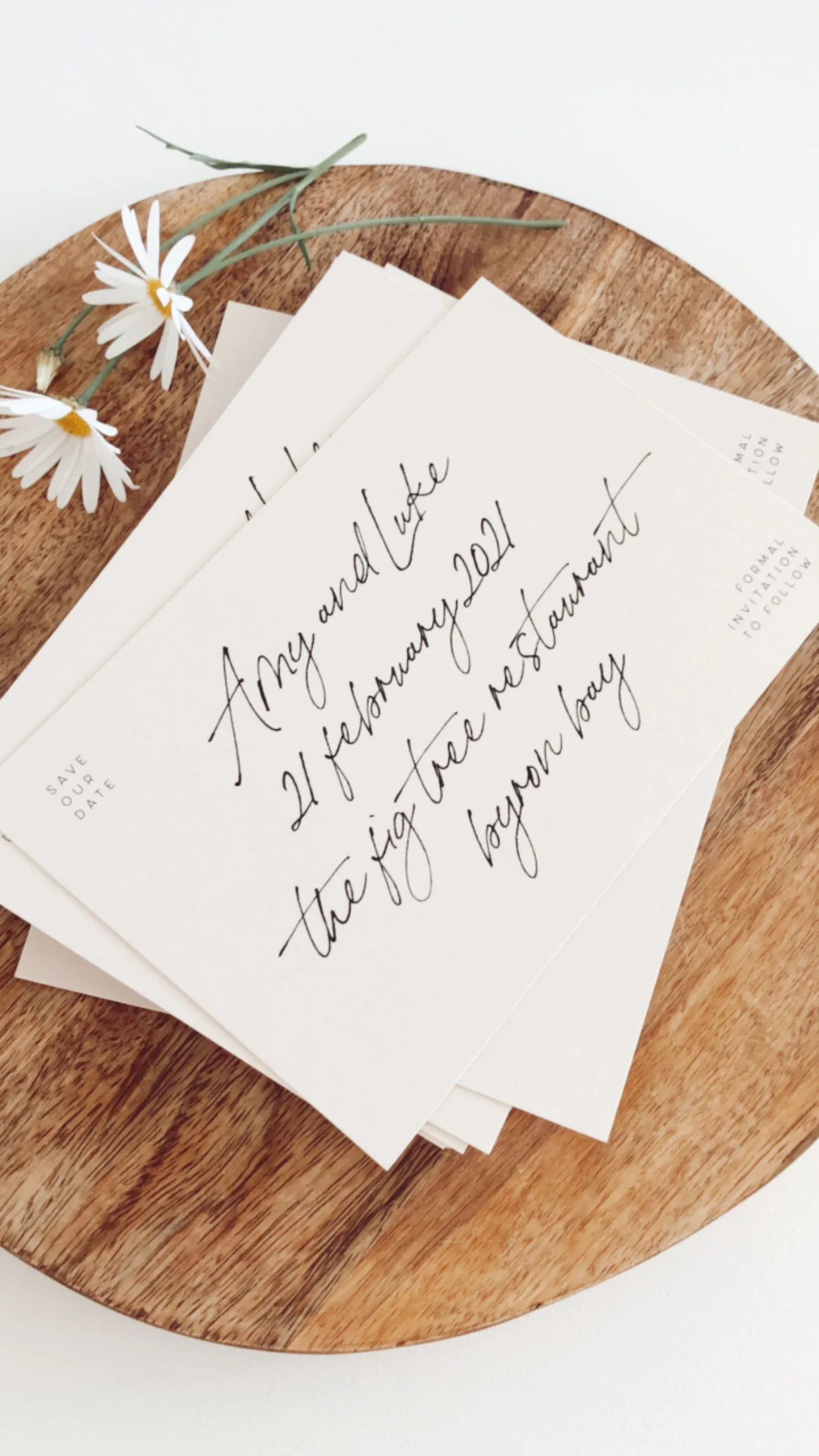 Save the Date  |  Black Ink on Almond  |  120 x 180mm  |  Summer Lovin’ Design