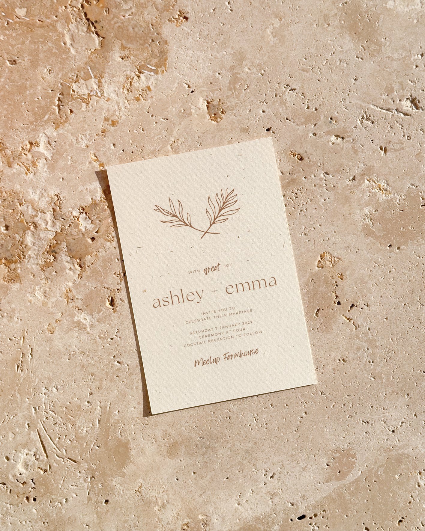 With Joy - Invitation + Details Card