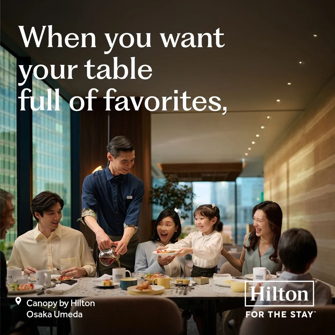 Family meal at Canopy by Hilton Osaka Umeda, Hilton hotel campaign for Korea