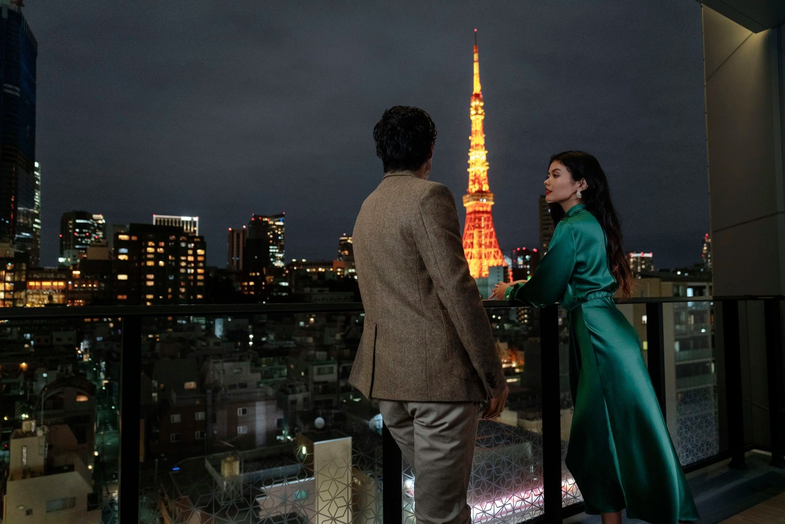 Tokyo Tower at night from Oakwood Azabu, filmed for the serviced apartments' launch in Tokyo