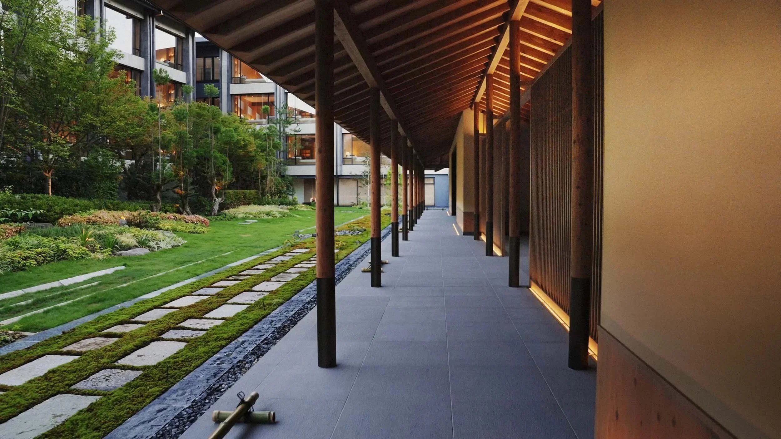 Corridor at ROKU KYOTO, LXR Hotels & Resorts, from the hotel brand film shot in Kyoto, Japan