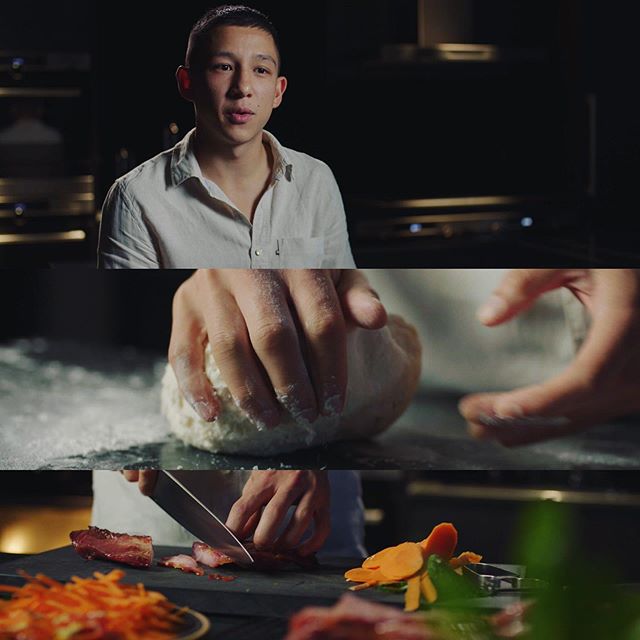 Some frames from AEG &ldquo;Tradition Meets Innovation&rdquo; promo with @brendan_pang doing his take on Bao Buns #food #chef #aeg #baobuns #film #cinematography