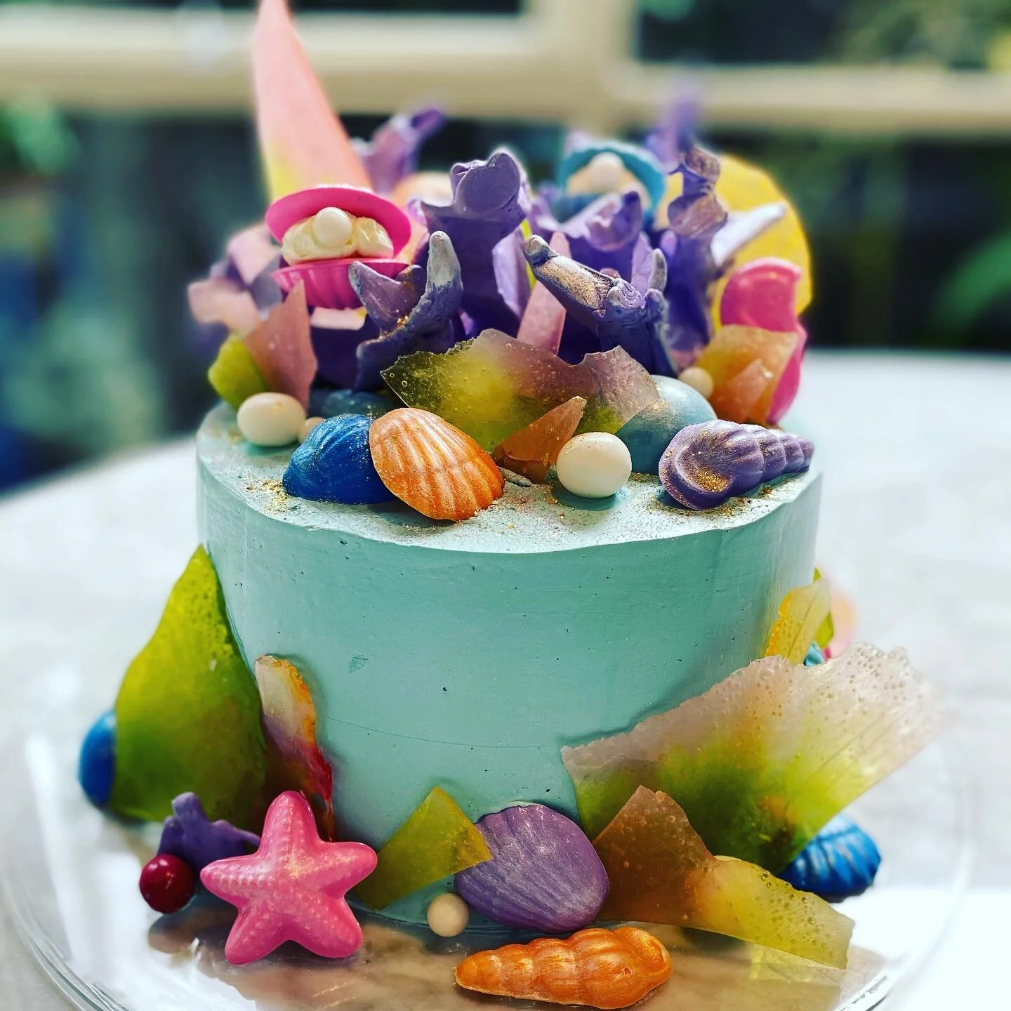 It&rsquo;s that birthday time of year again when my girls get to choose a cake from our collection of @katherine_sabbath books! This year was mermaid themed so coral garden cake it was! Loved putting this together (including the trial and error!).
