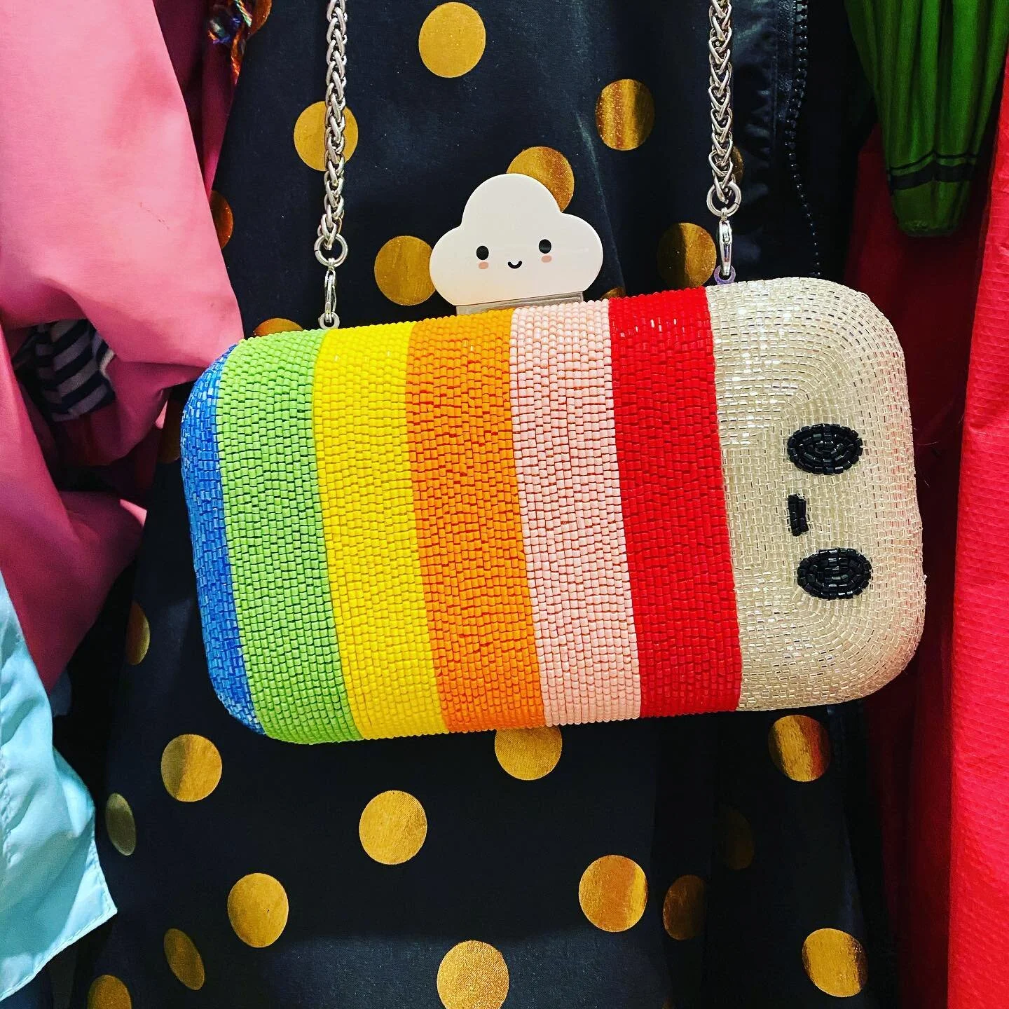 Hi there happiness disguised as a bag! Rainbows and happy clouds with rosy cheeks... just what I needed for my birthday as the news of stage 4 lockdown was announced on Sunday.