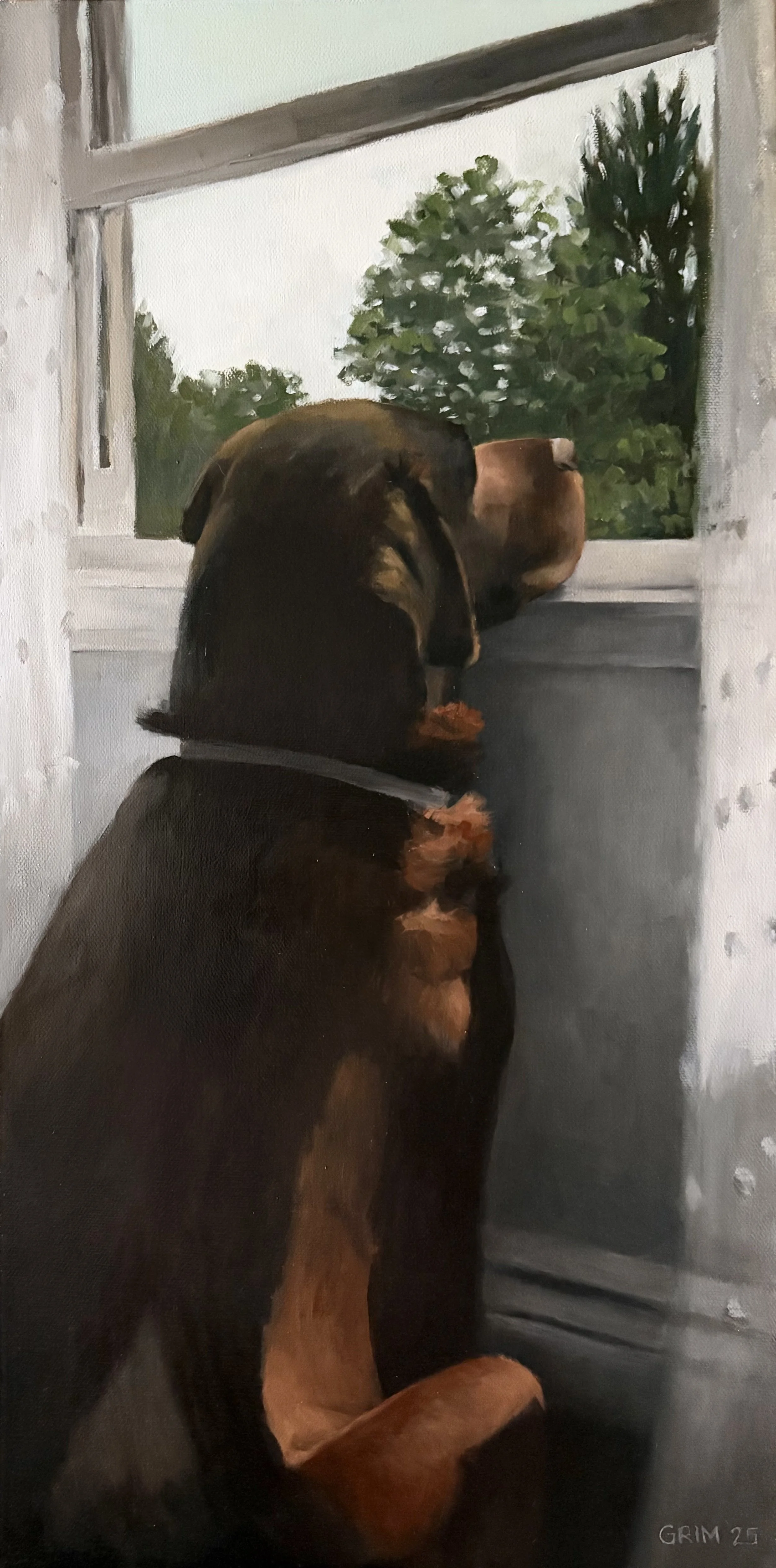 'Dozer' '2025. Oil on Canvas 12"x24". SOLD