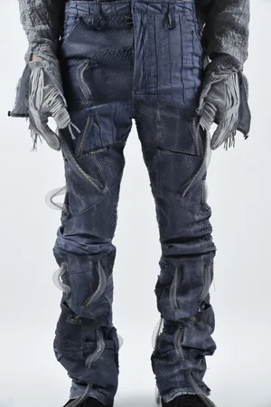 PYTHON x EEL LEATHER PANTS — MOKOO