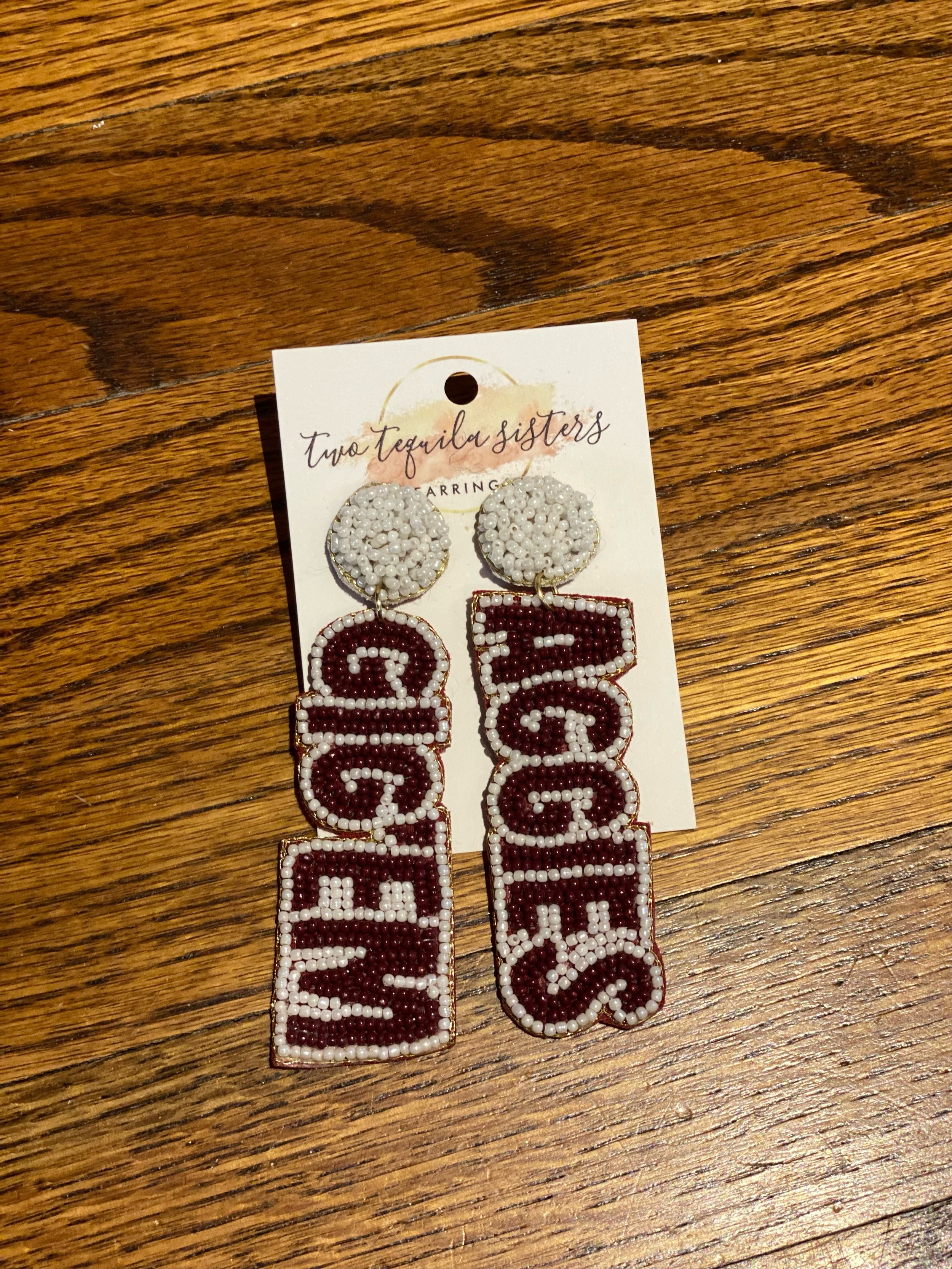 Gig 'Em Aggies Beaded Earrings