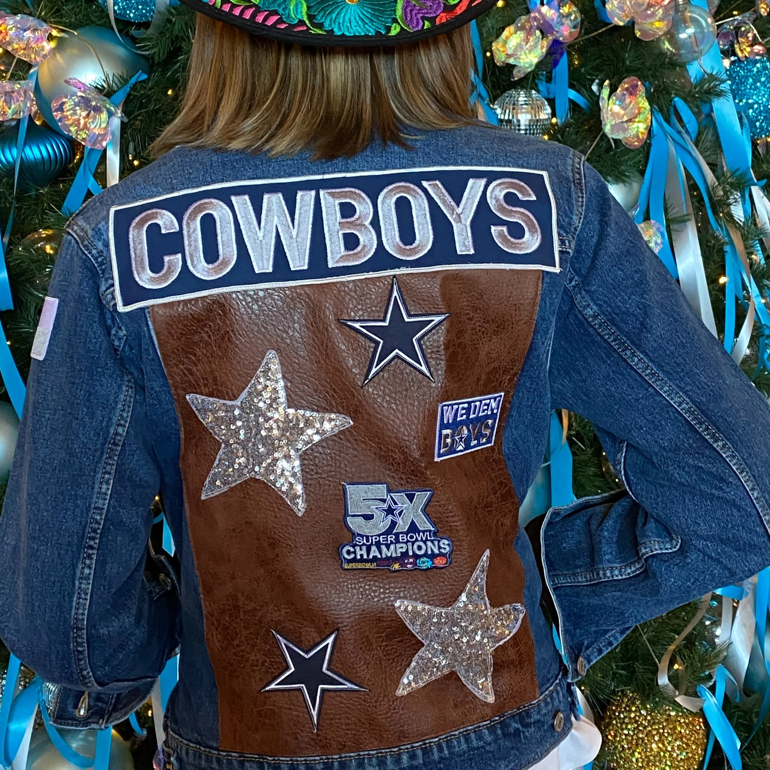 Large Sequin Star Dallas Cowboys Denim 