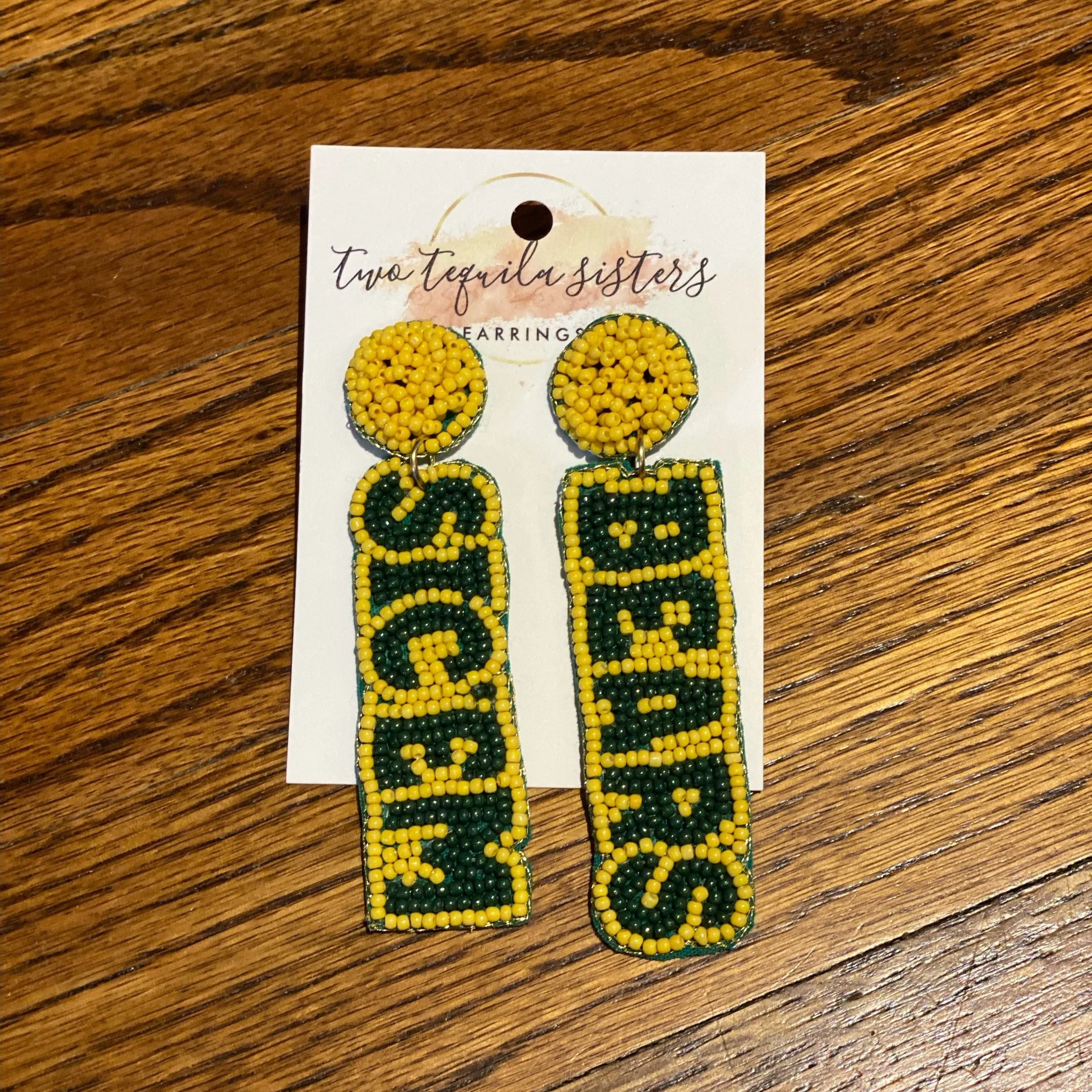 Sic 'Em Bears Beaded Earrings