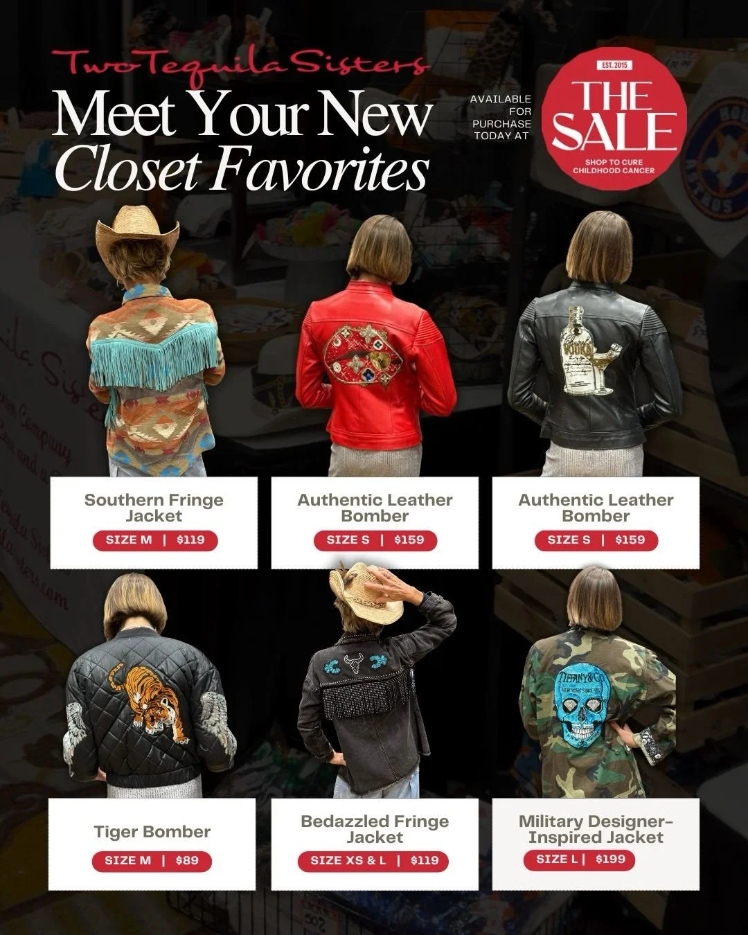 Spice up your wardrobe AND support children battling cancer by shopping with us at @thesalehouston !!! 🏥🛍️ We will be here till 4 pm today &mdash; don&rsquo;t miss out!

See something you like but can&rsquo;t make it? Or maybe you need a different 