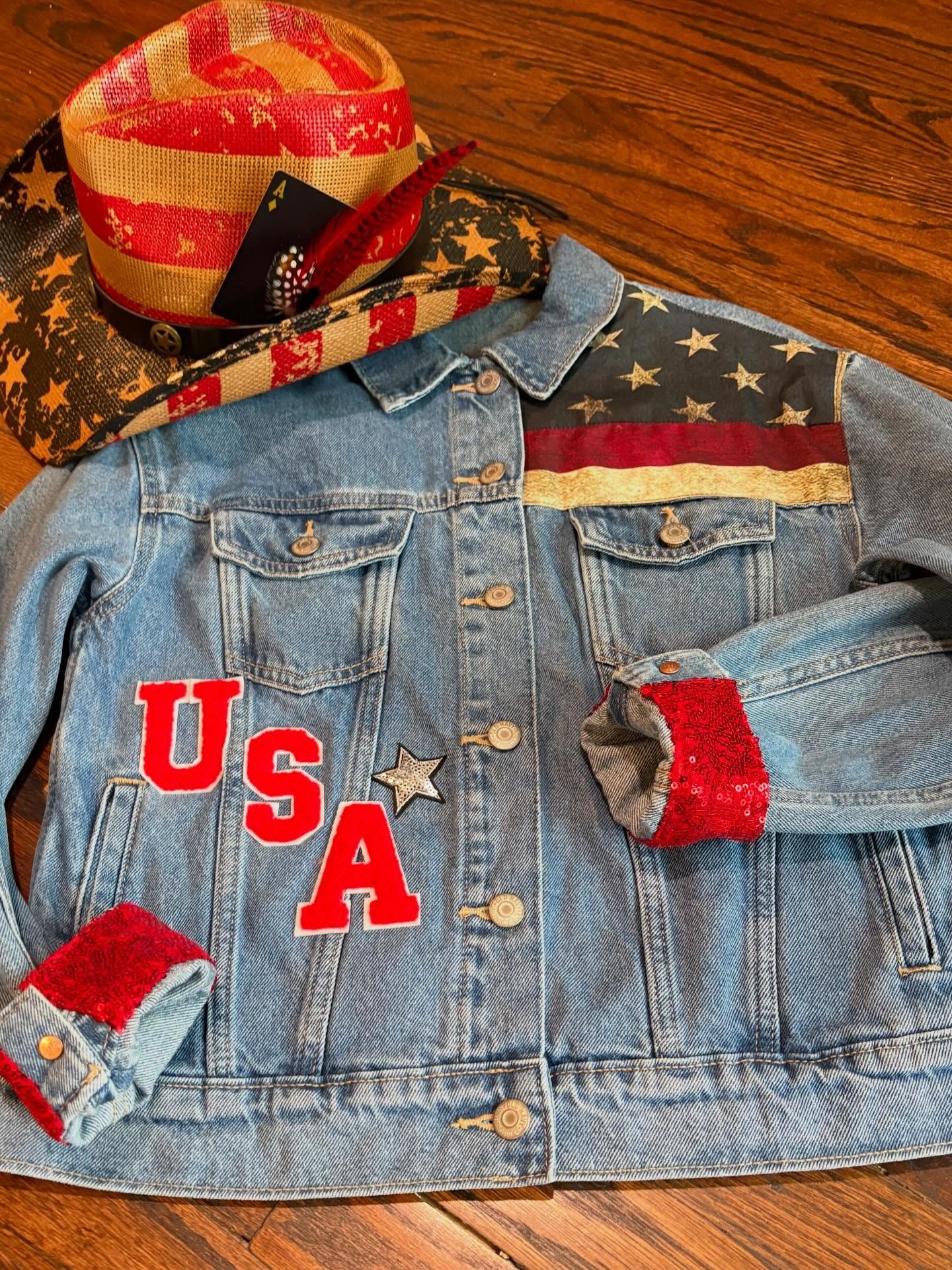 Red, white, and buzzed 🤠🇺🇸 Serving patriotic denim, tequila, and Memorial Day weekend energy all in one fit. ❤️🤍💙

✨ Denim jacket: $299
✨ Hat: $59

Grab a margarita and let freedom pour, sisters!

#MemorialDay #MemorialDayDenim #USACustomDenim #