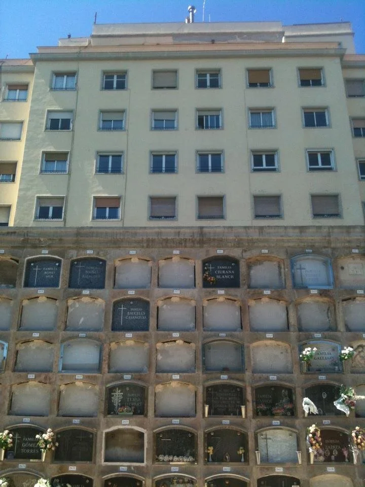 The graves of the Poblenou cemetery.