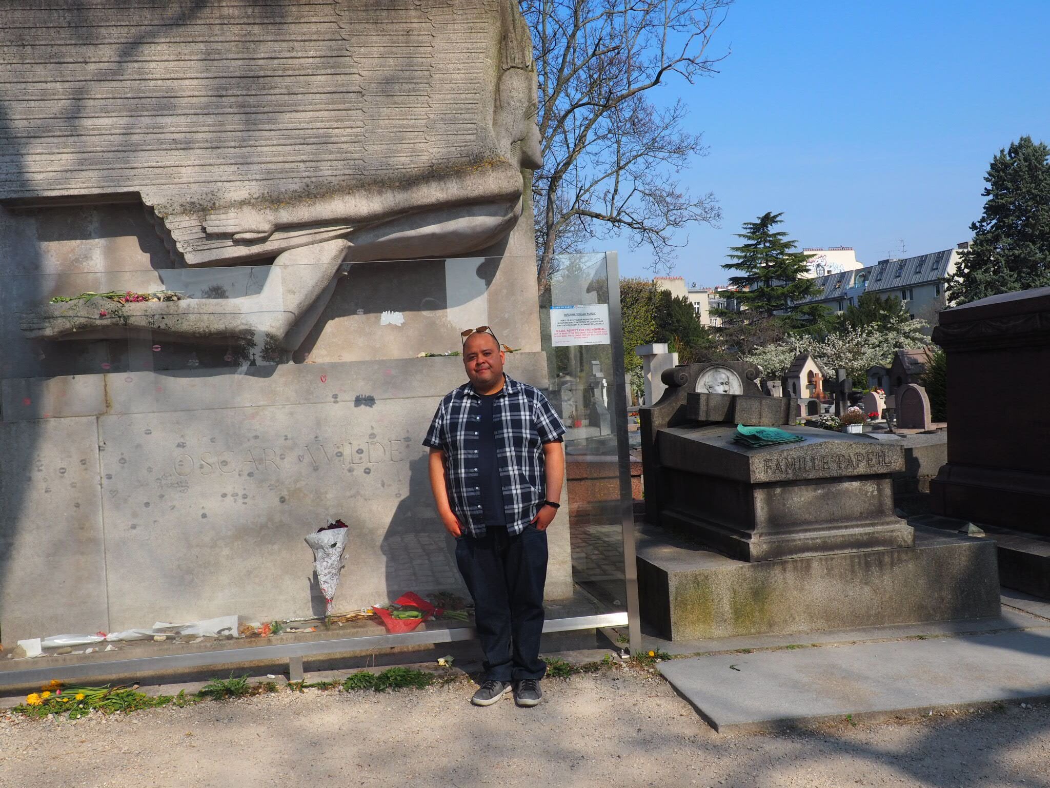 Me at Wilde’s grave. April 2019.
