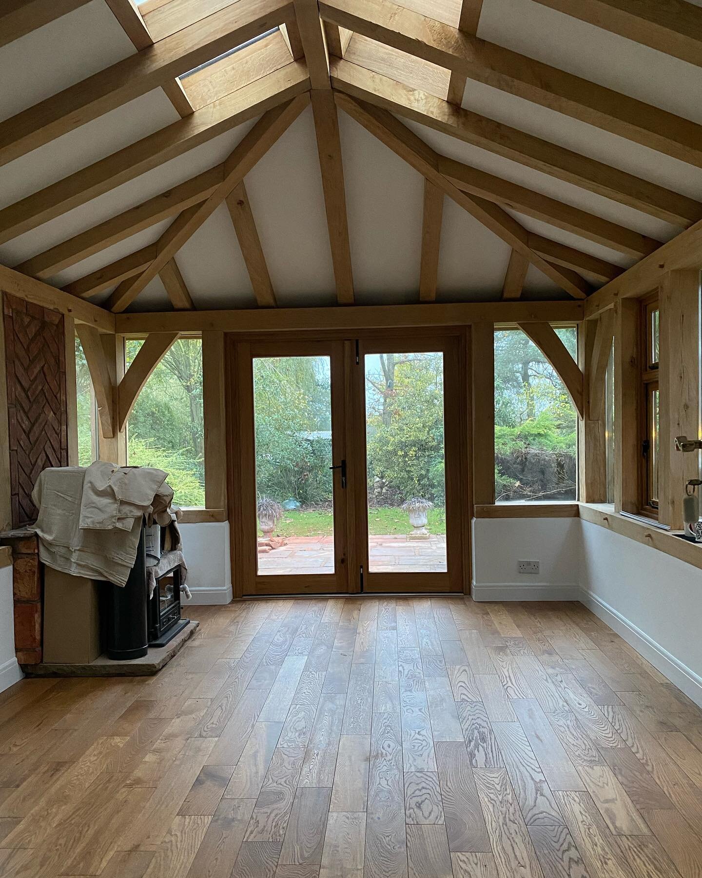 An oak conservatory we finished a few weeks ago looking lovely now the floor is finished. External pictures coming soon!