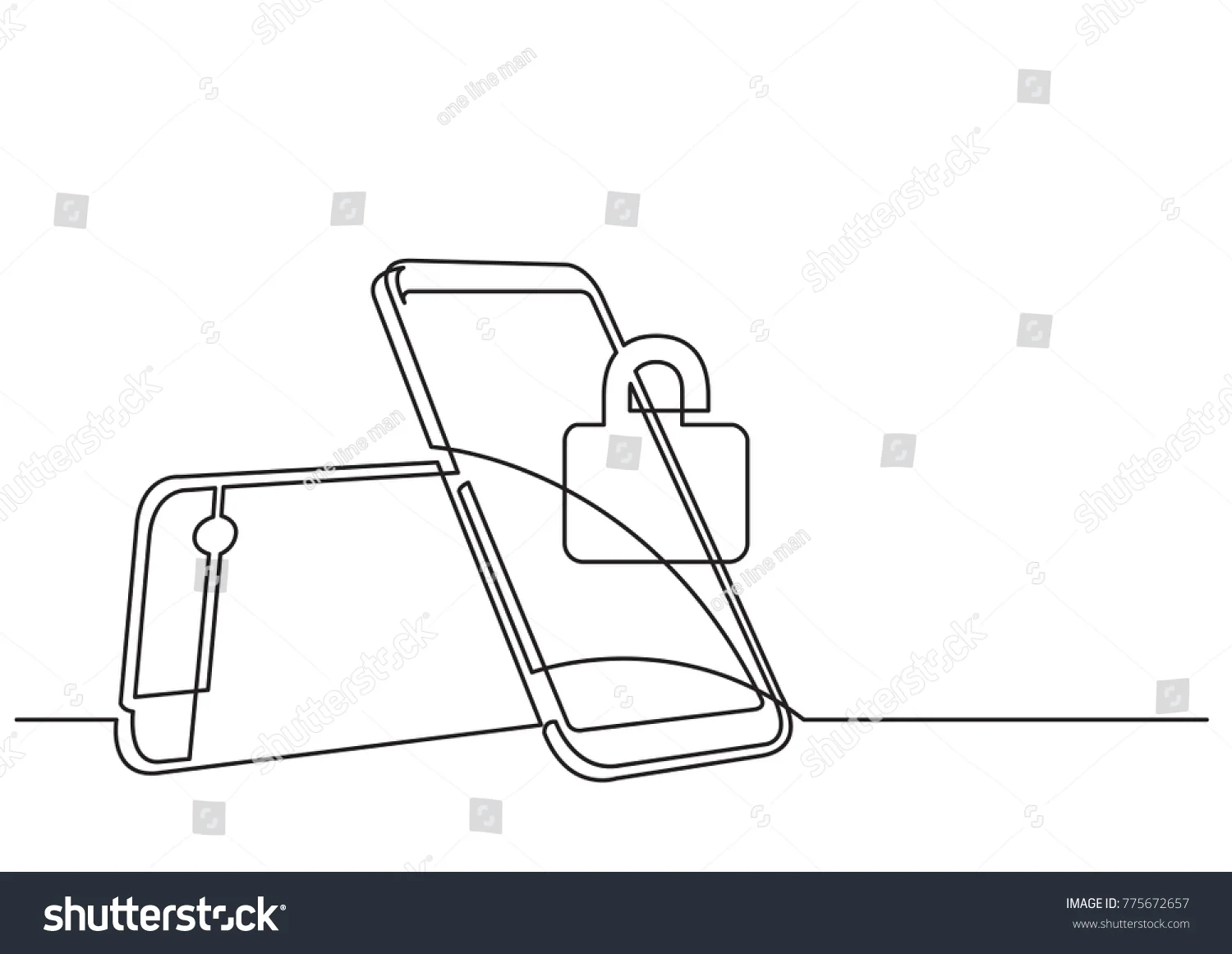 stock-vector-continuous-line-drawing-of-isolated-vector-object-smart-phones-with-security-lock-775672657.jpg