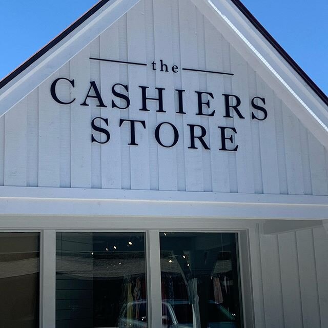 Check out this new store and signage! We love how the 1/2&rdquo; thick cut aluminum letters finished in Matte black look on the white storefront!  #cashiersstore