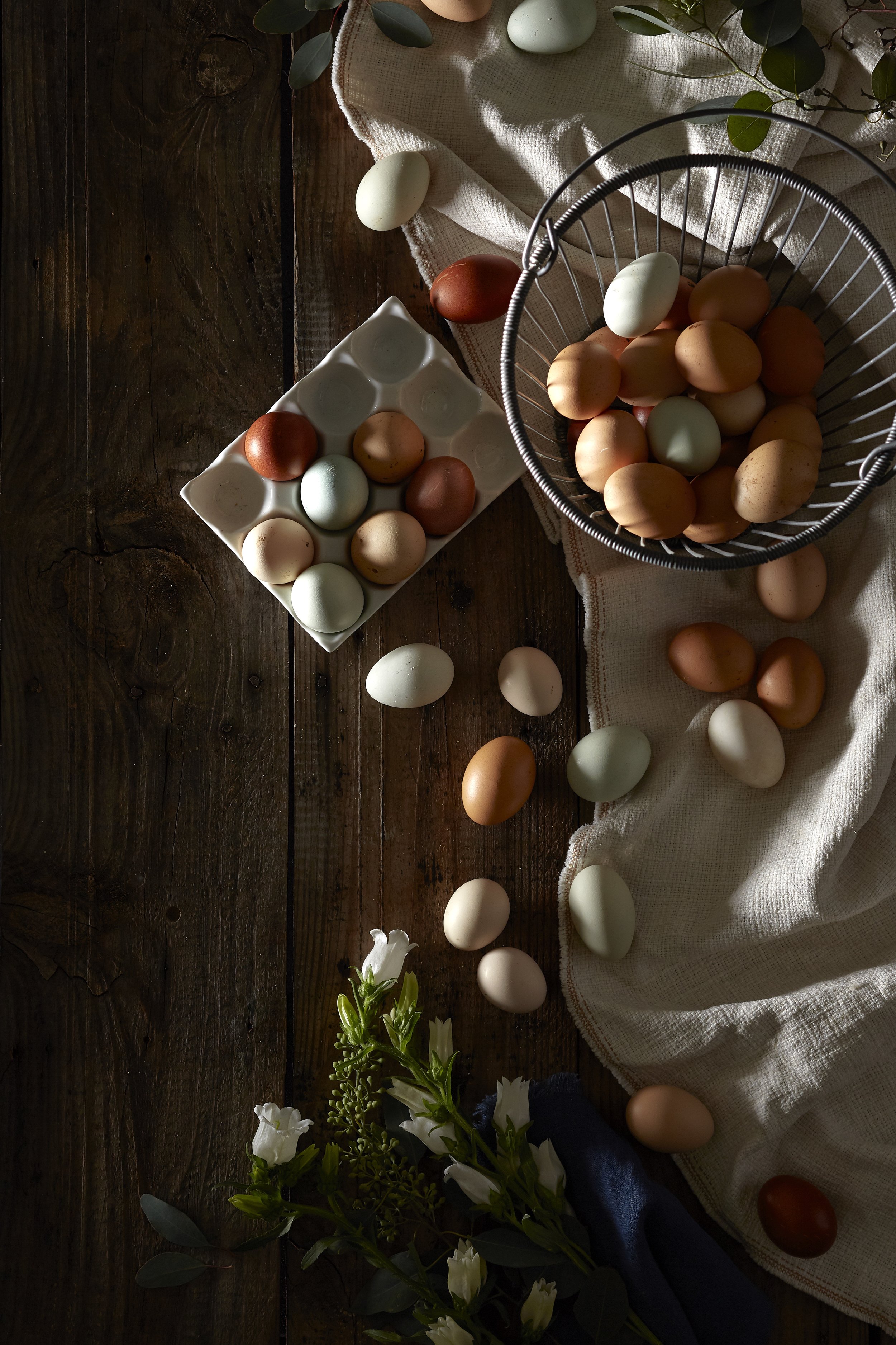 Home Eggs and Garden Flowers