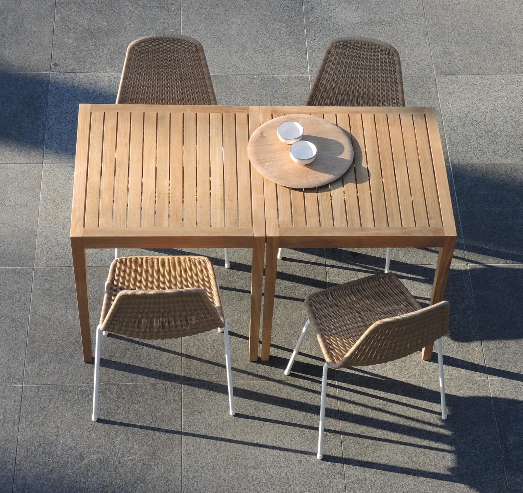 Outdoor Basket Chair - Wheat Polyethylene/White Legs