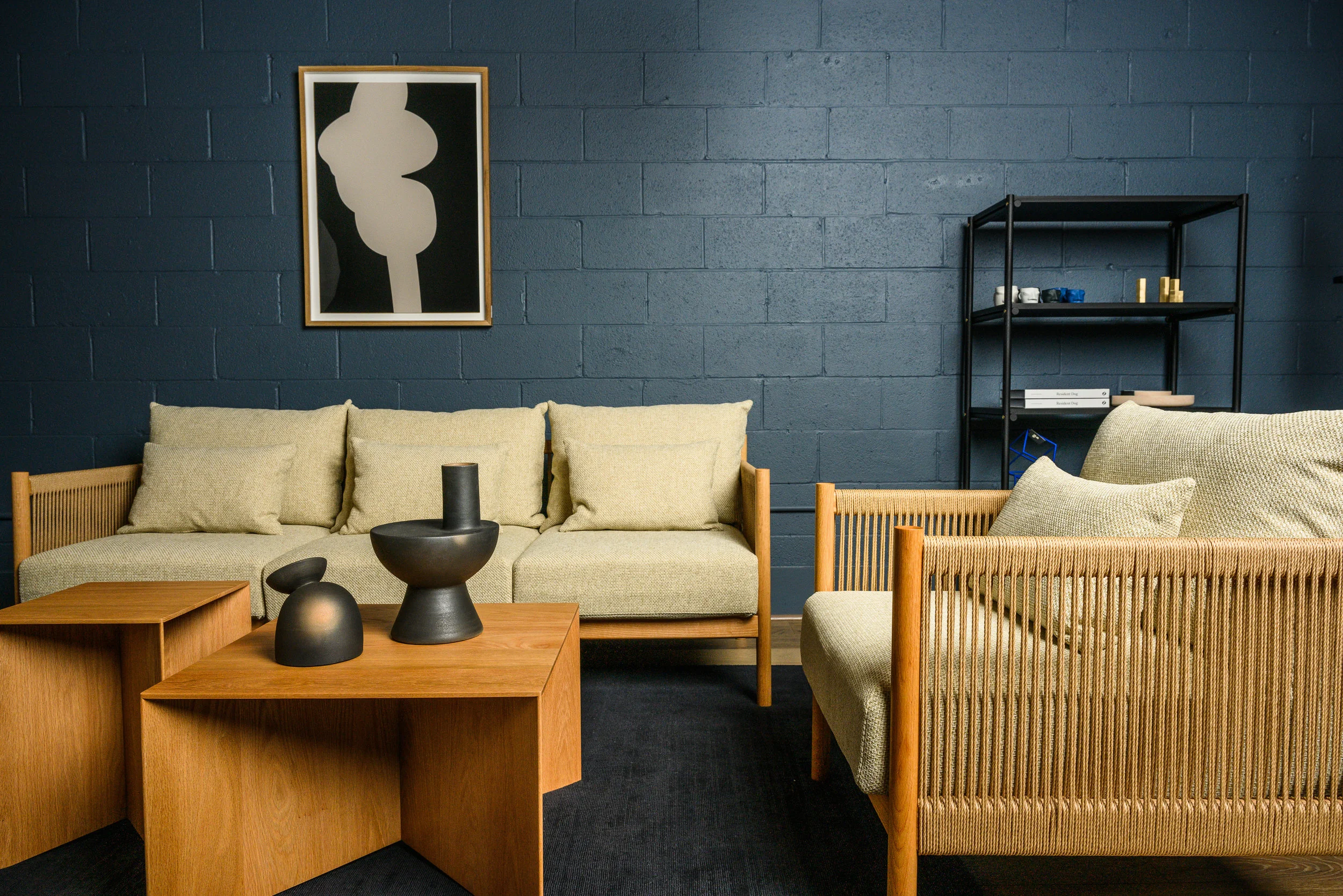 The Ariake Braid Sofa and Lounge Chair designed by Norm Architects and the Paperwood coffee and side tables by Anderssen & Voll for Ariake.
