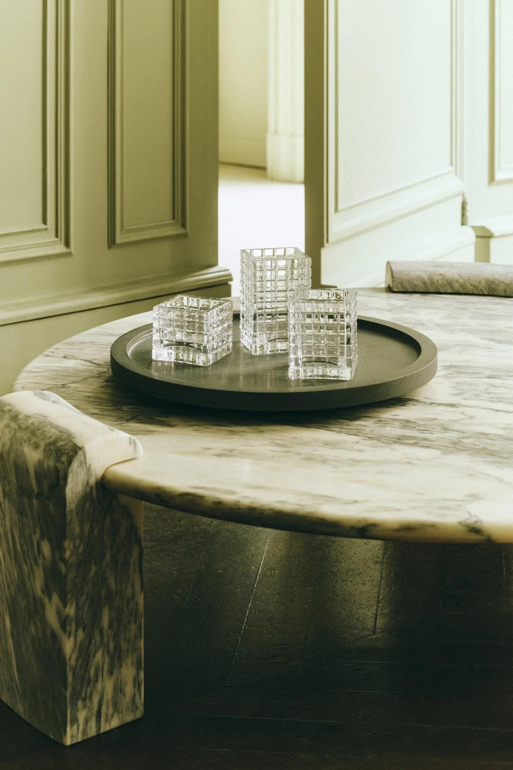 Stone Column Lounge Table in Marble