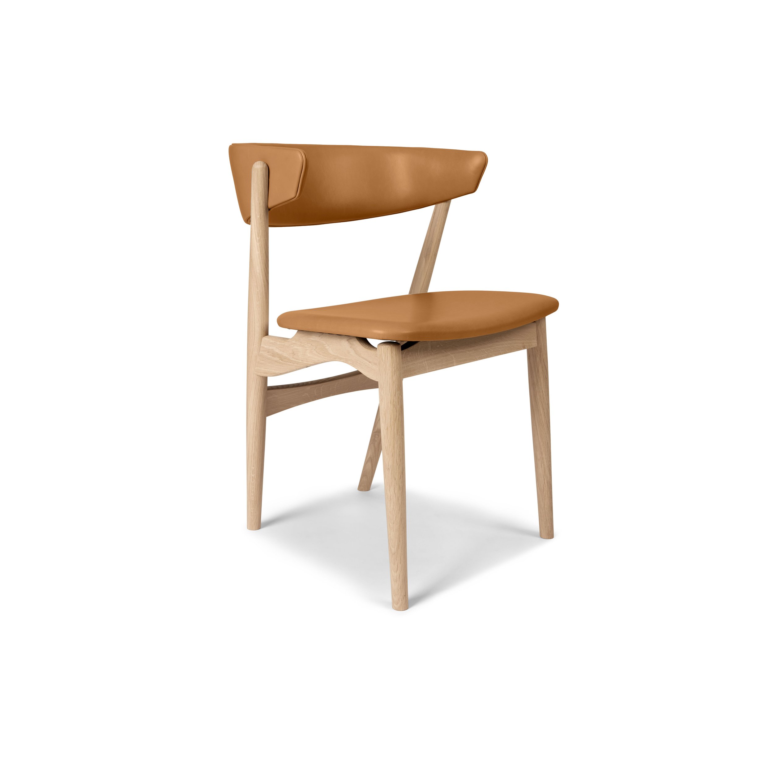 Sibast Upholstered Oak White Oil Leather Cognac