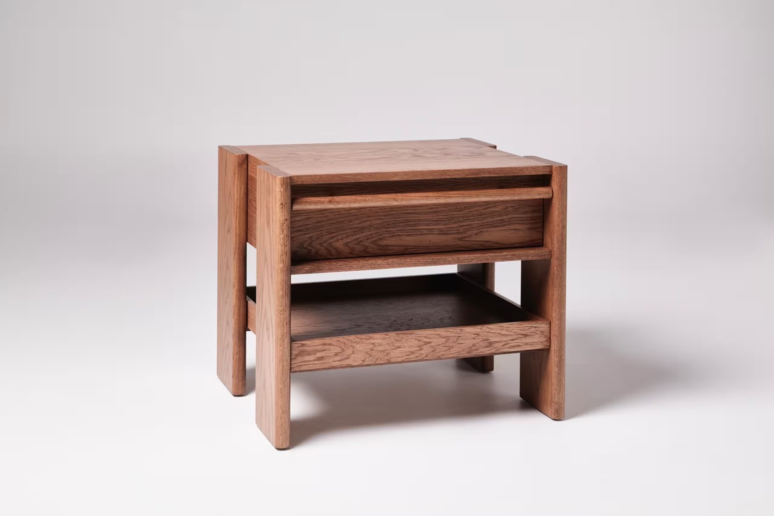 The Studio Side Table in camel timber