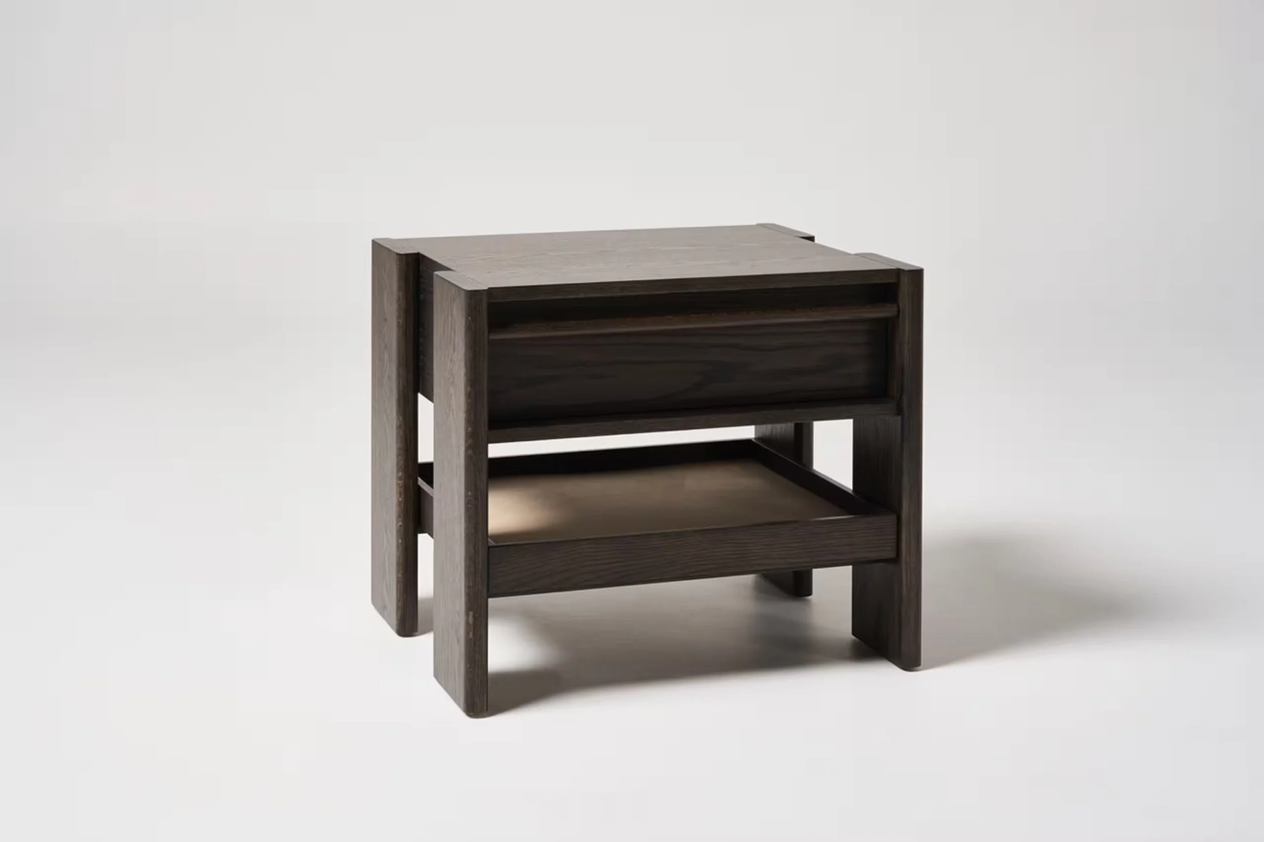 The Studio Side Table in dusk timber