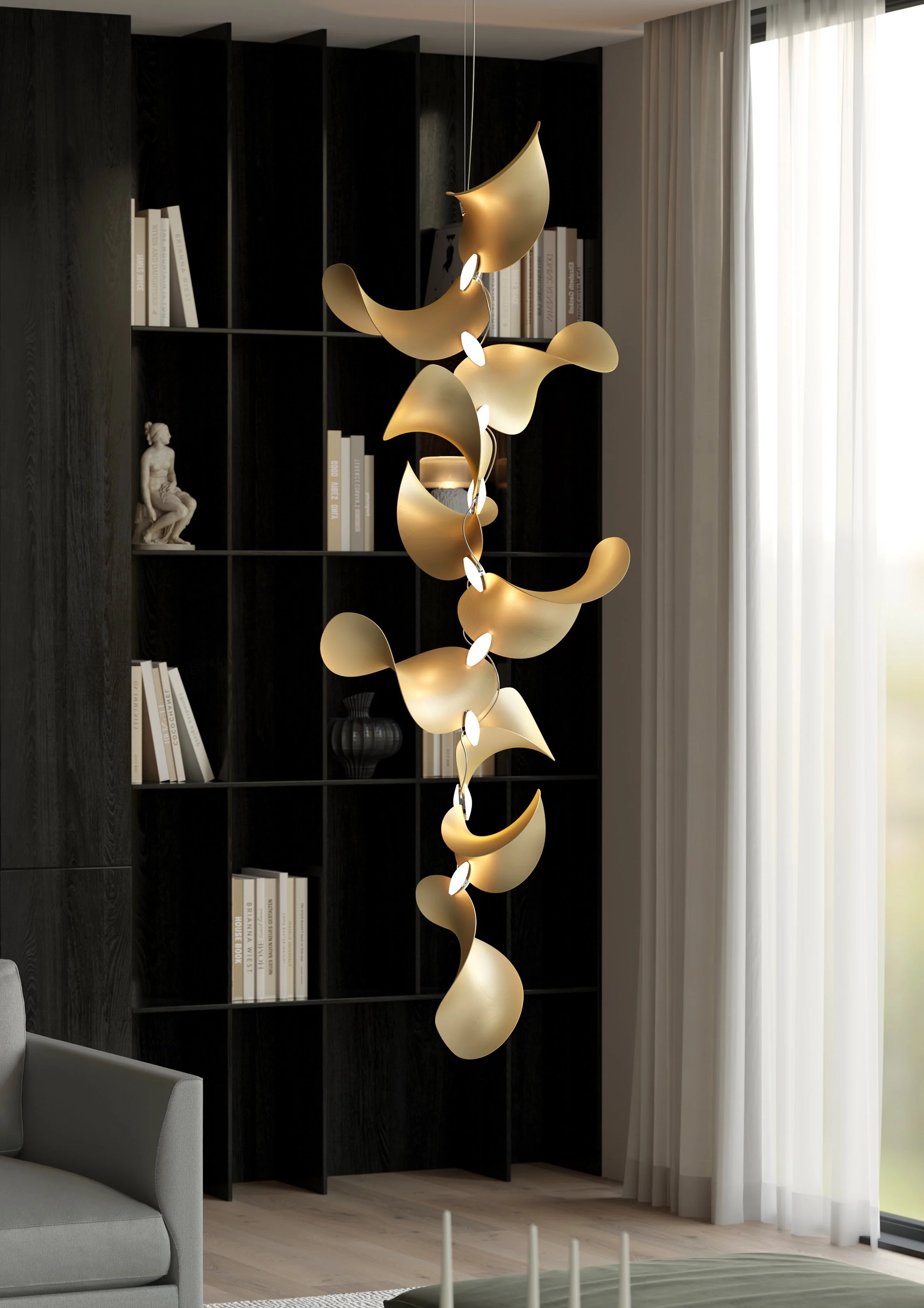 Dune 10 Vertical Cluster Aluminium Gold