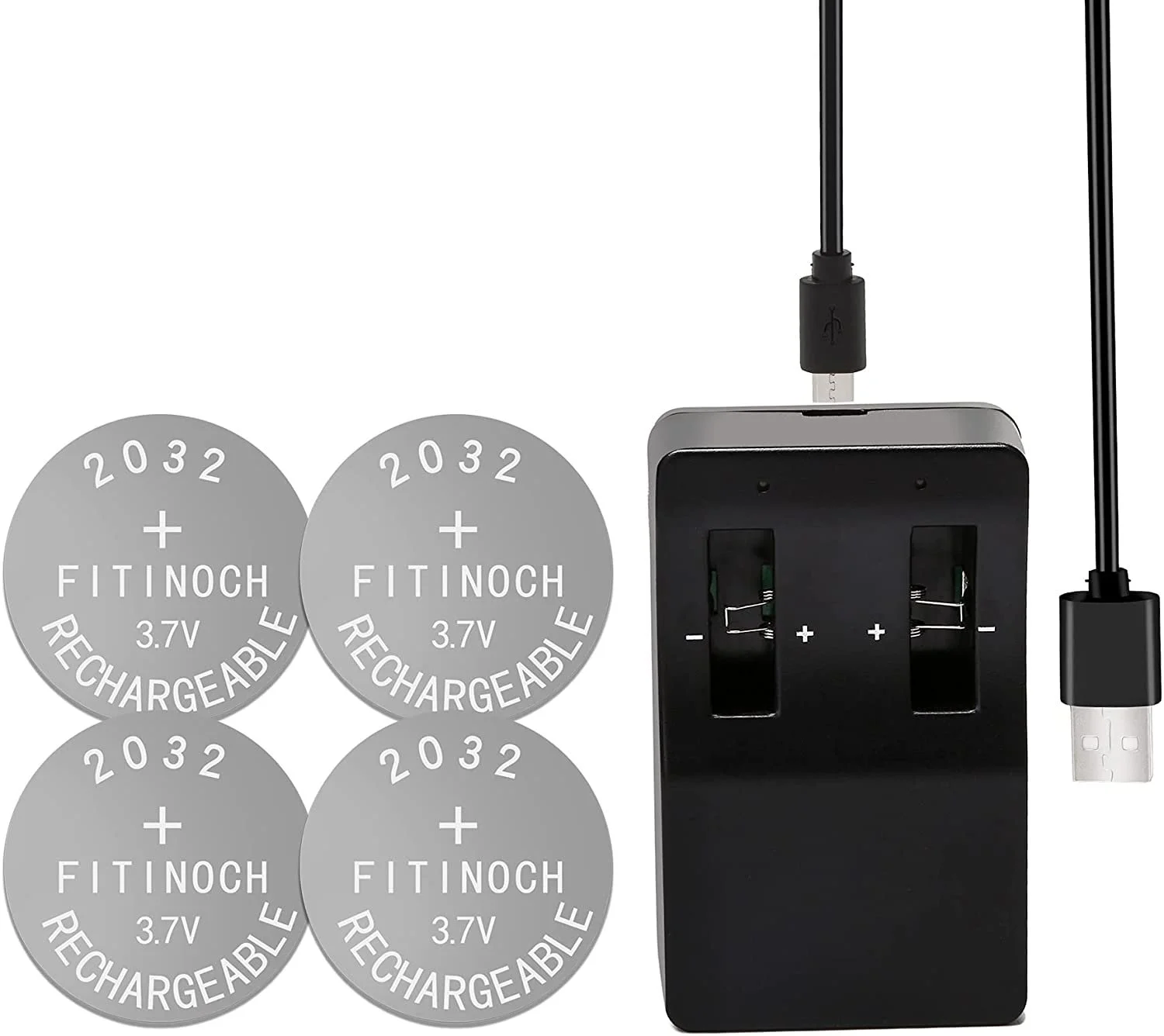3v Lithium Batteries with Coin Battery Charger