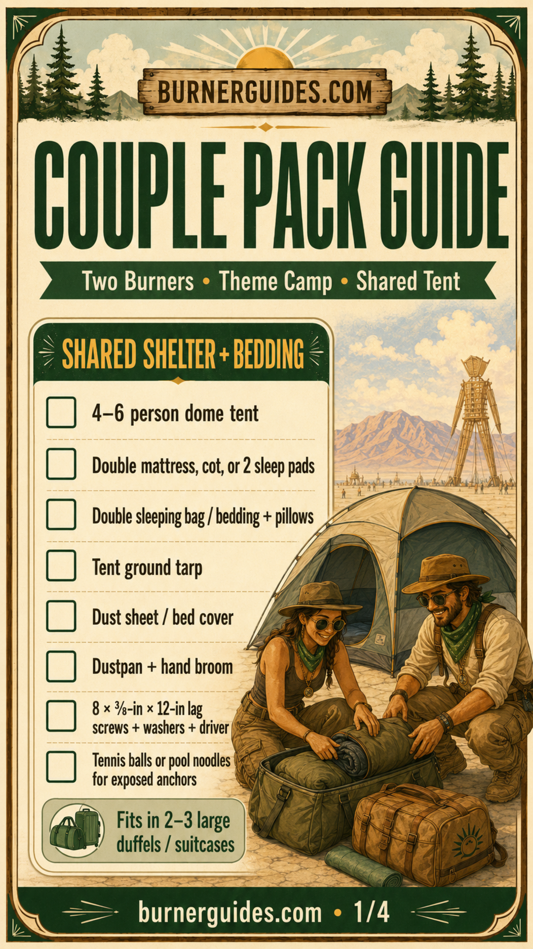 Couple Burning Man Checklist