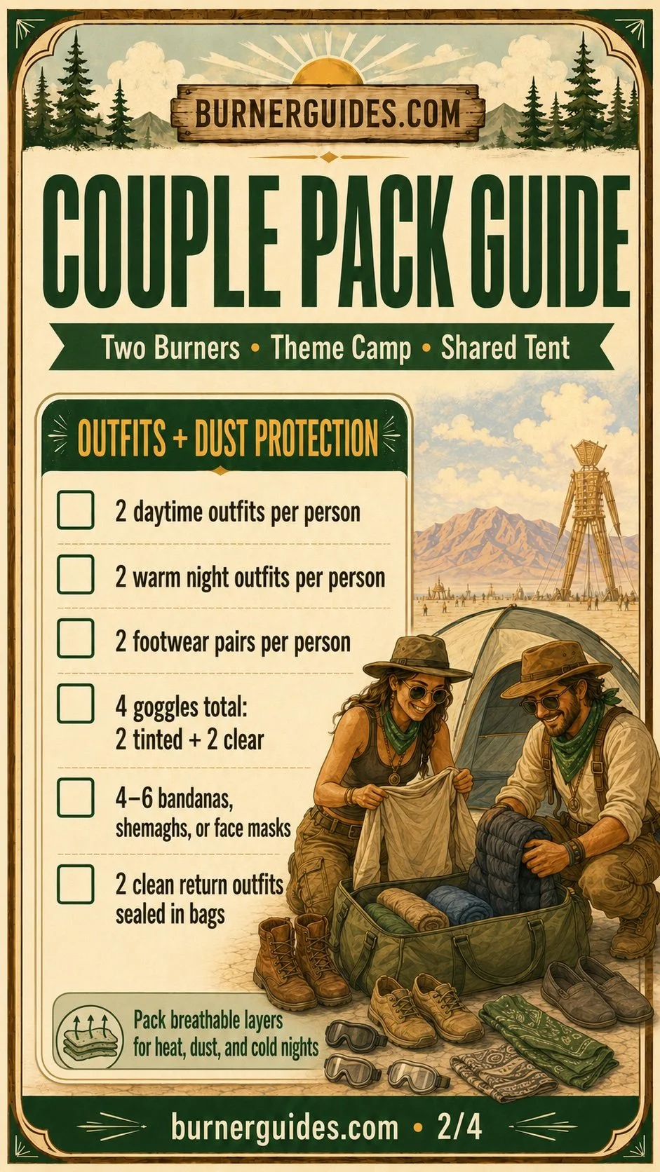 Couple Burning Man Checklist