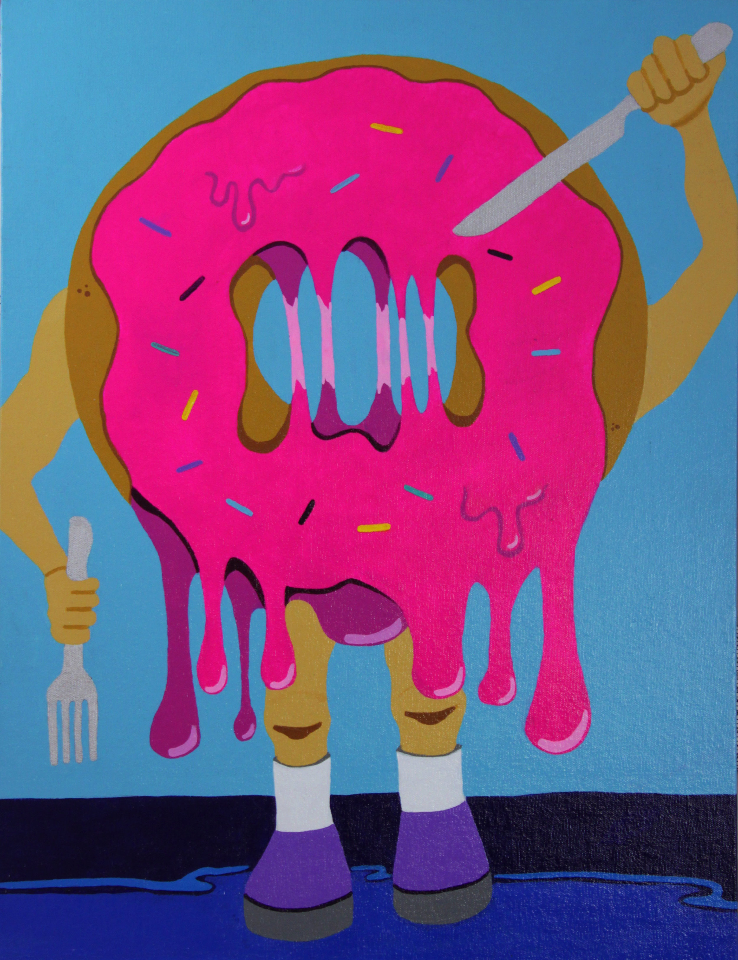   The Revenge of the Donut , 2015  Acrylic on Canvas  18” x 24” 