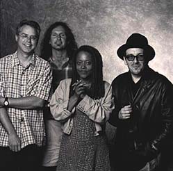  from left to right: Bill Frisell, Lee Townsend, Cassandra Wilson, Elvis Costello   