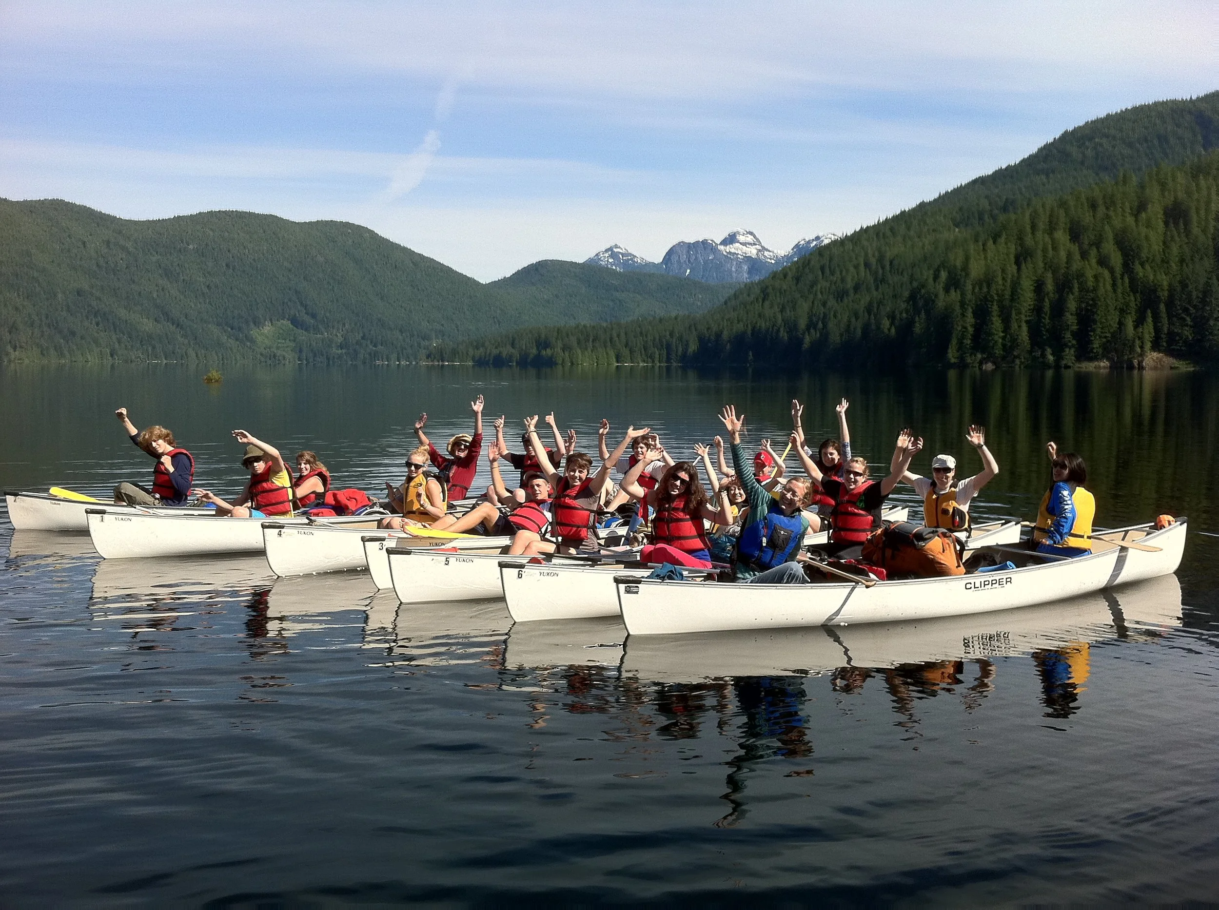 LEAP students taking a rest on the canoe journey