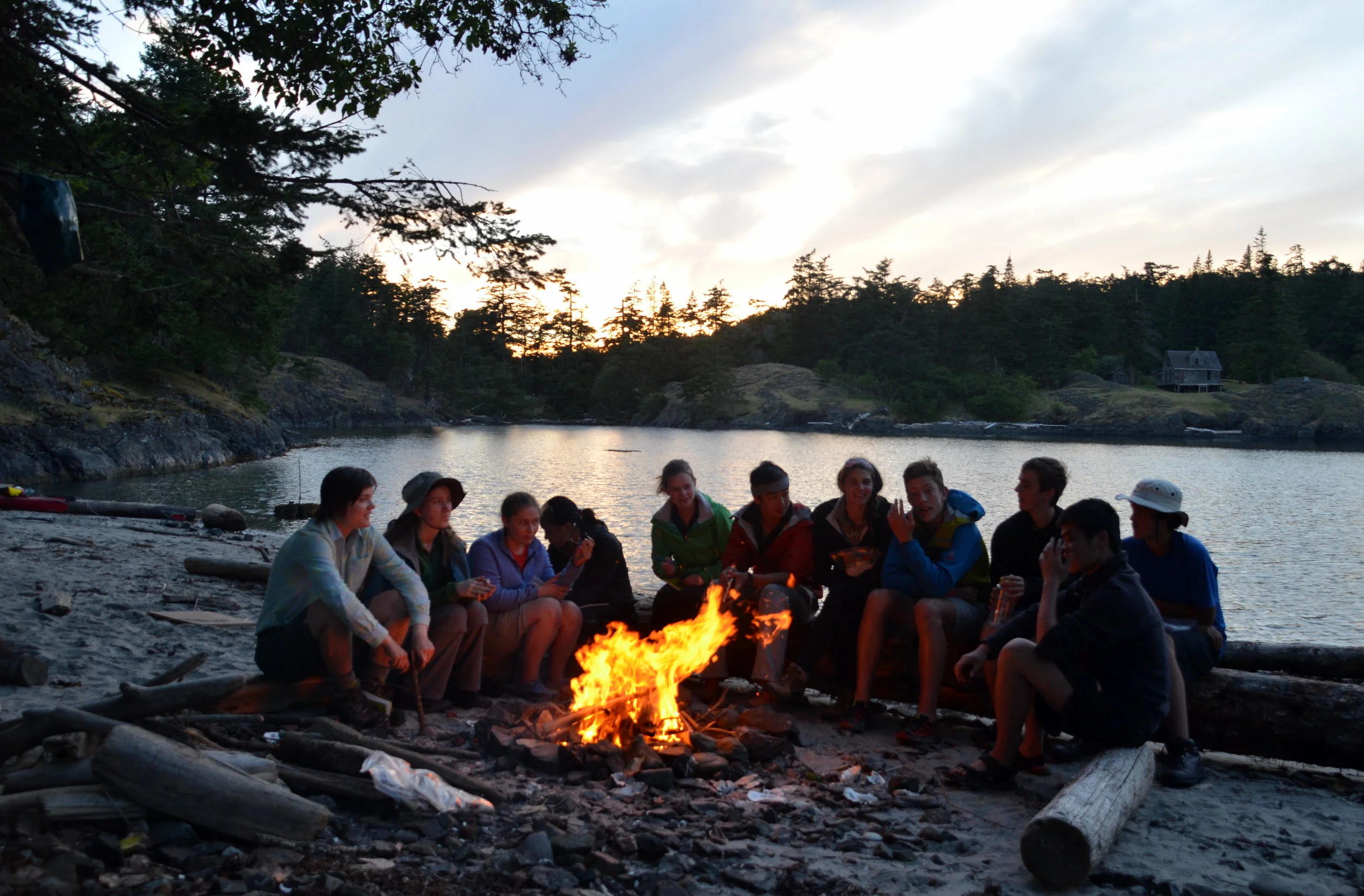 LEAP students telling the story of the day on Jedediah Island Provincial Marine Park