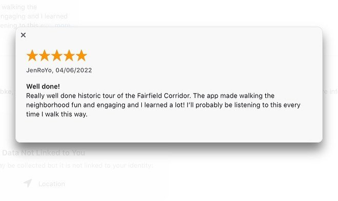 Thanks for the feedback!! Next time it&rsquo;s warm, go check out the Fairfield Corridor SoundWalk!