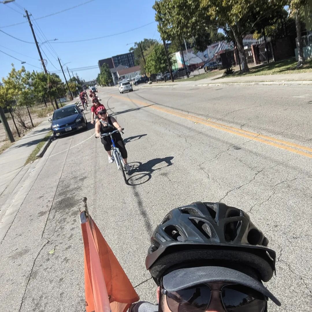 Me and my little ducklings riding the #DowntownAndEadoTour on our way to beer! #ridebikesdrinkbeer #TourDeBrewery #wheelsdownbottomsup