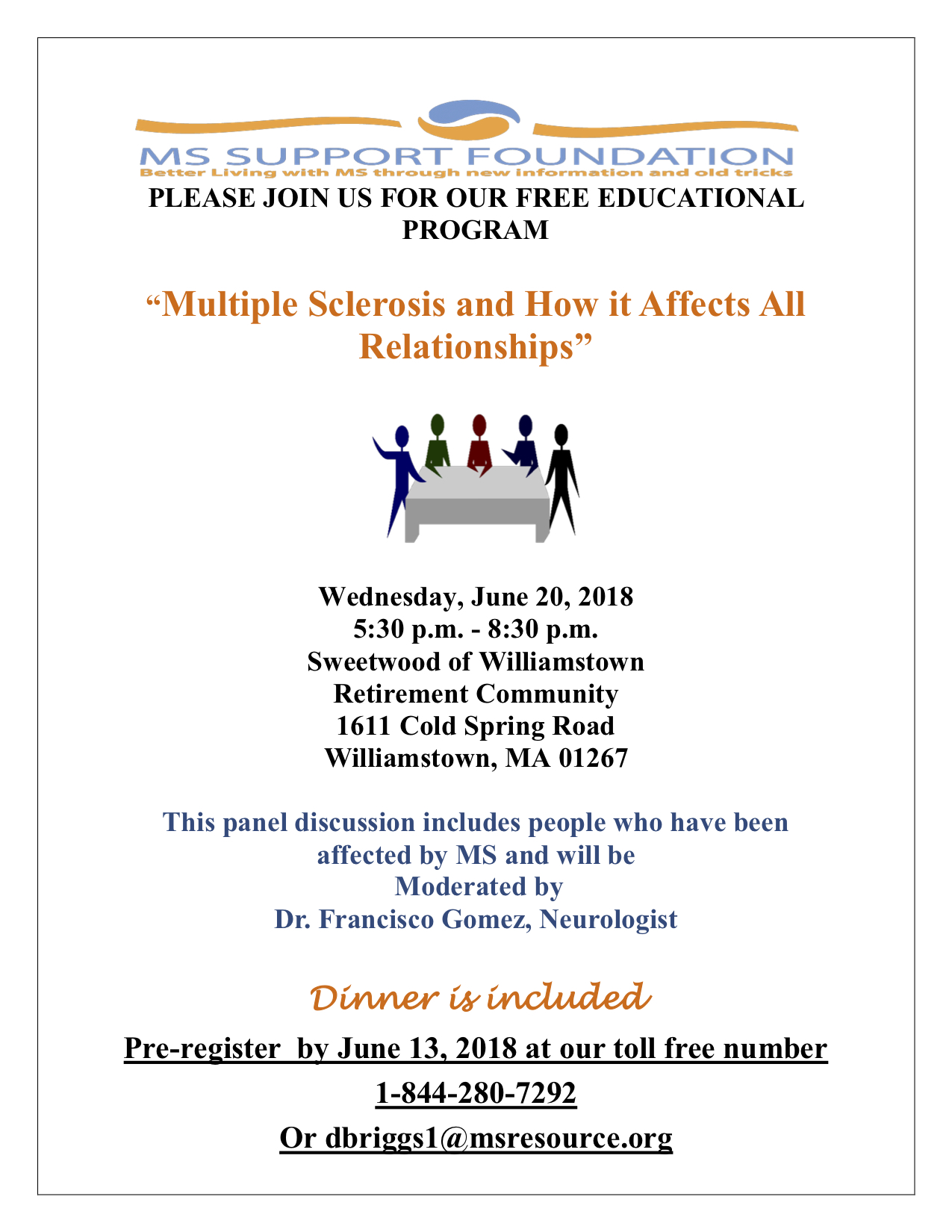 Flyer for June 20 2018 Program on MS and How It Affects All Relationships.jpg