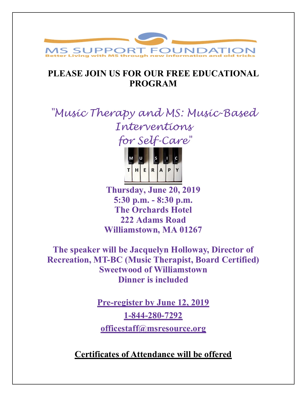 Flyer Music Therapy and MS Music- Based Intervention of Self Care June 20 2019.jpg