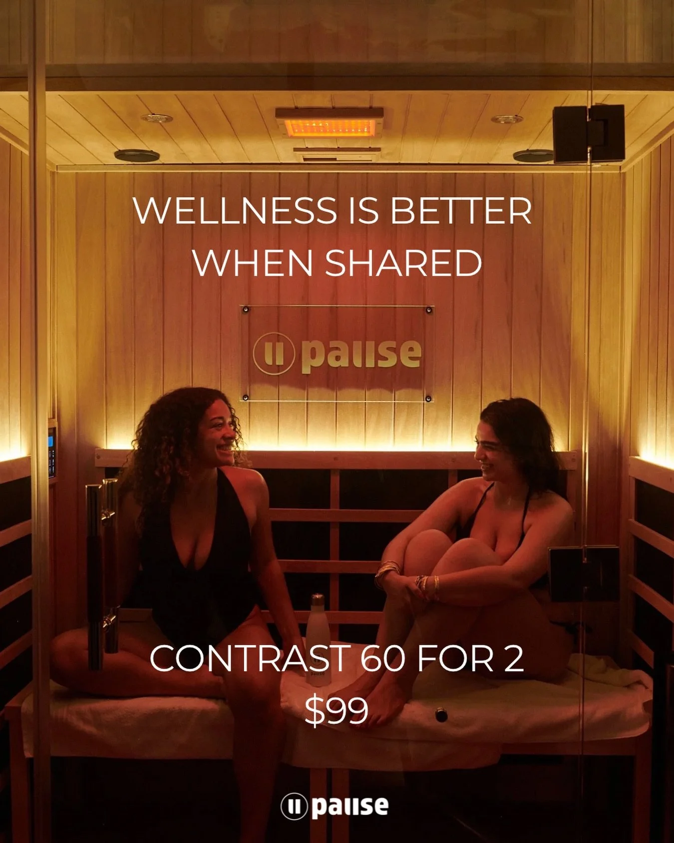 Wellness is better when shared at Pause 💙✨

Buy a Contrast session for 2 between 2/8-2/14 for just $99! Treat your bestie, that special someone, or a family member! Pause with us today ⏸️

*One time use &amp; purchase only*