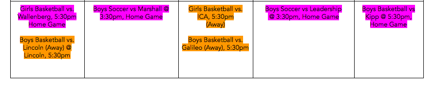 June Jordan Jaguars Sports Games for this week - come out to support!