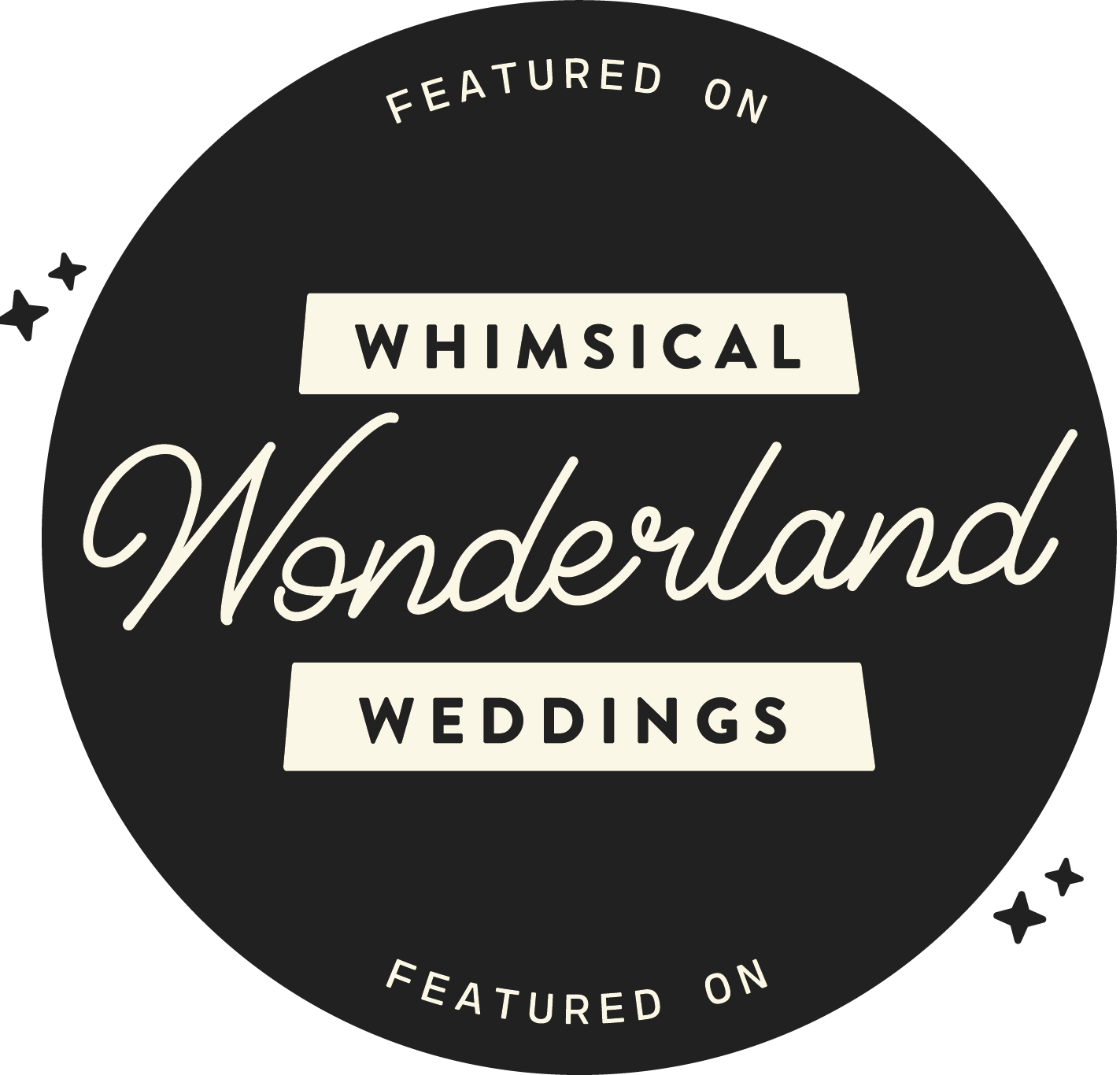 Featured on Whimsical Wonderland Weddings logo