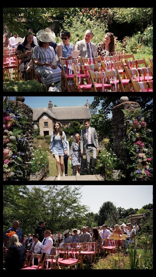 Gorgeous photos of a festival wedding in outdoor wedding venue on sunny summers day in Devon