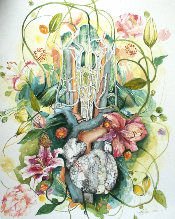 16’ x 20’ | Gauche, watercolor, and ink | 2018