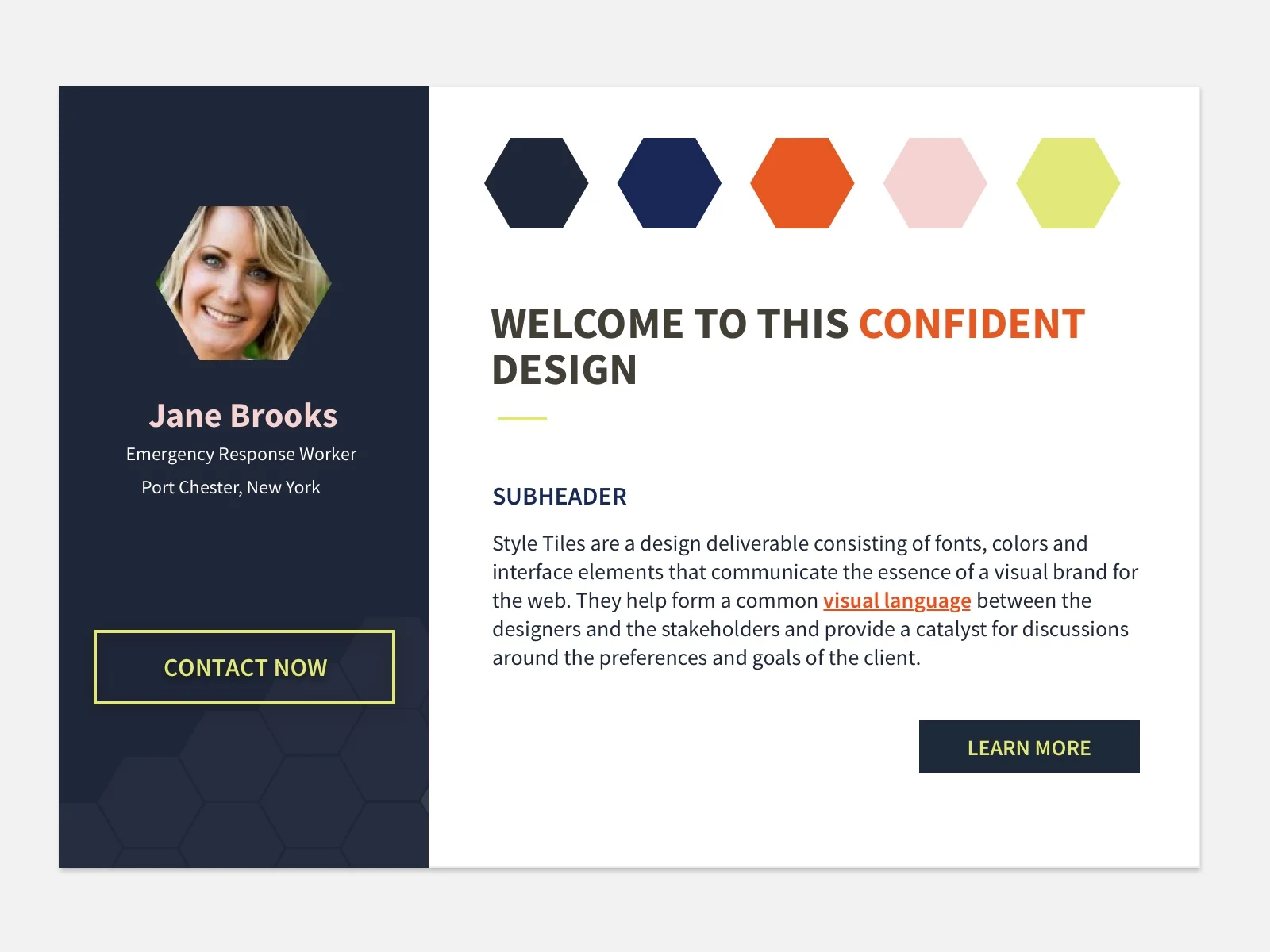 Style Tile for Redesign | "Confident"