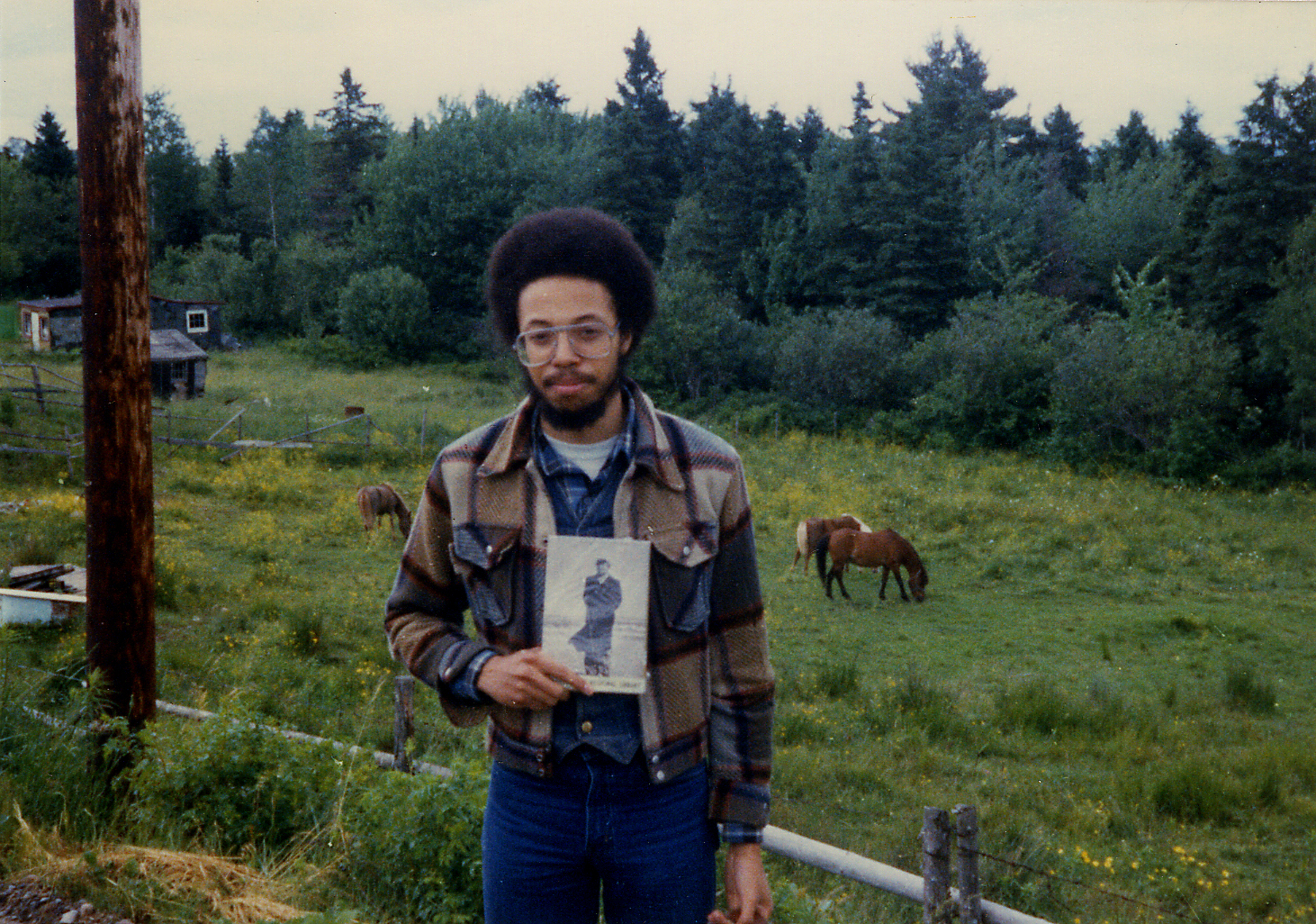 Clarke, aged 20, at Three Mile Plains, NS, 1980.