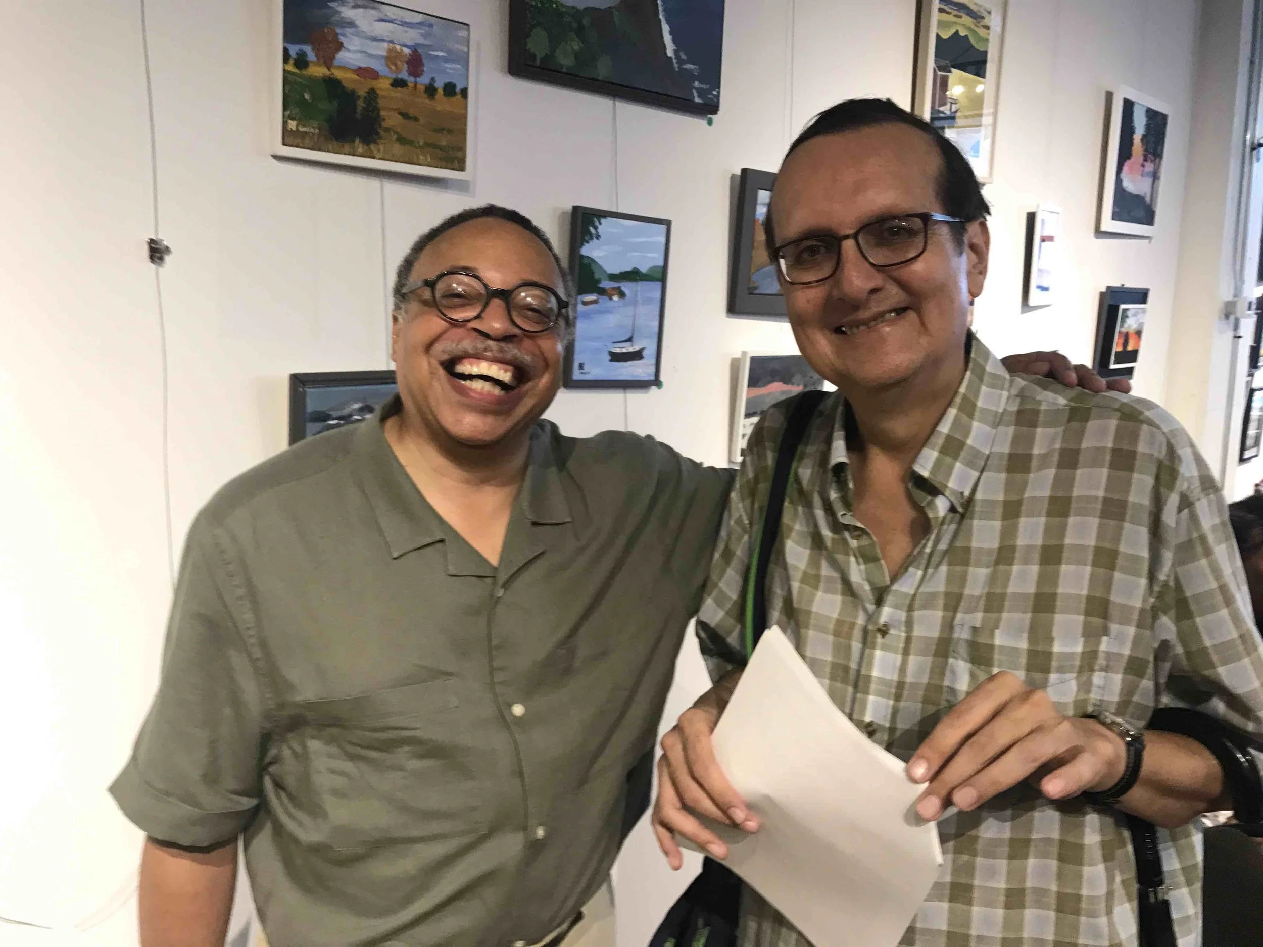 With writer Daniel David Moses, 2018.
