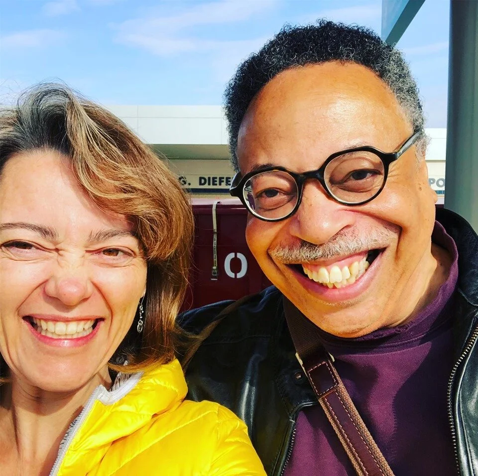 With poet Micheline Maylor, Regina, Saskatchewan, 2019.